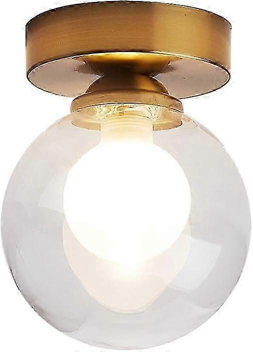 Semi-recessed ceiling lamp, G9 small double-layer glass lampshade, retro style round ceiling lamp 2025