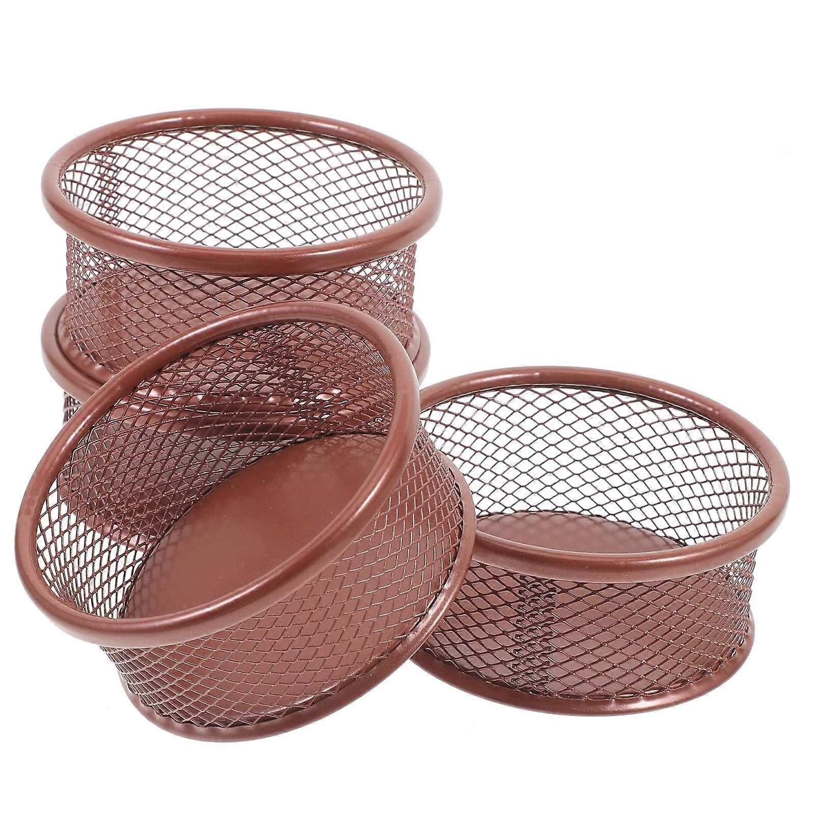 4pcs Metal Mesh Desktop Organizers for Office Accessories   Multi Purpose Pen Holders & Small Item Storage with Wear Resistant Design