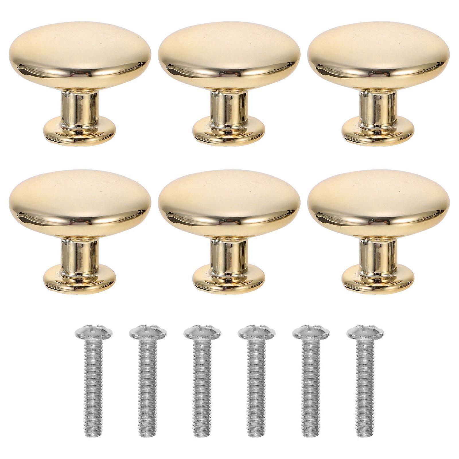 6pcs Durable Alloy Door Handle Single Hole Round Cabinet Handle for Home