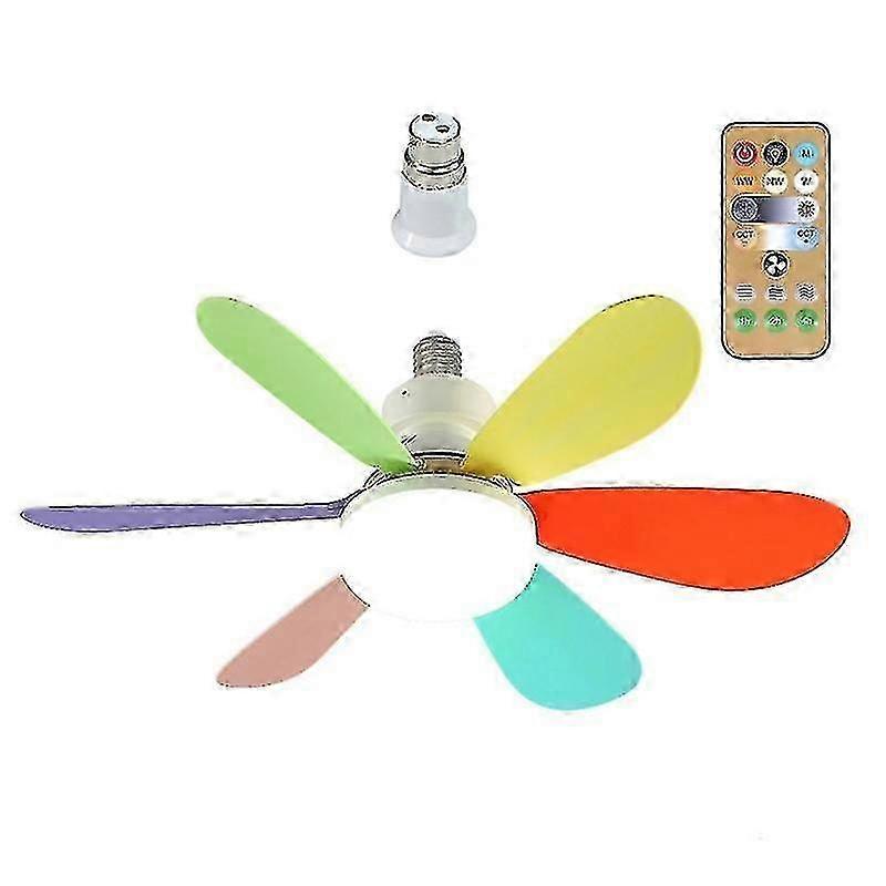 E27 Modern Reversible Ceiling Fan Light 40W Remote Control Multicolor Lampshade