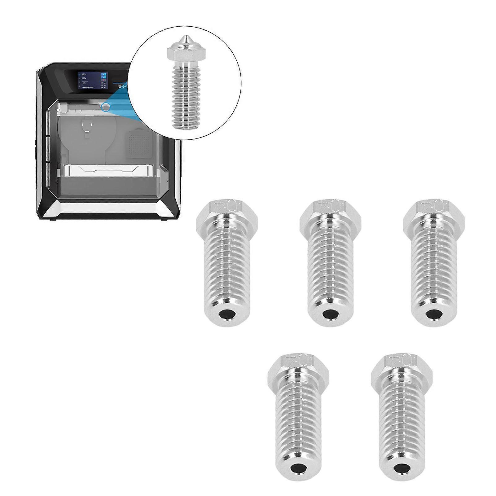 5 Stück 3D-Drucker Düsen Set Cr Zr Cu 0,4 mm 1,75 mm Kupferspitze Düse für QIDI x Maximum3 x Smart3 x Plus3 