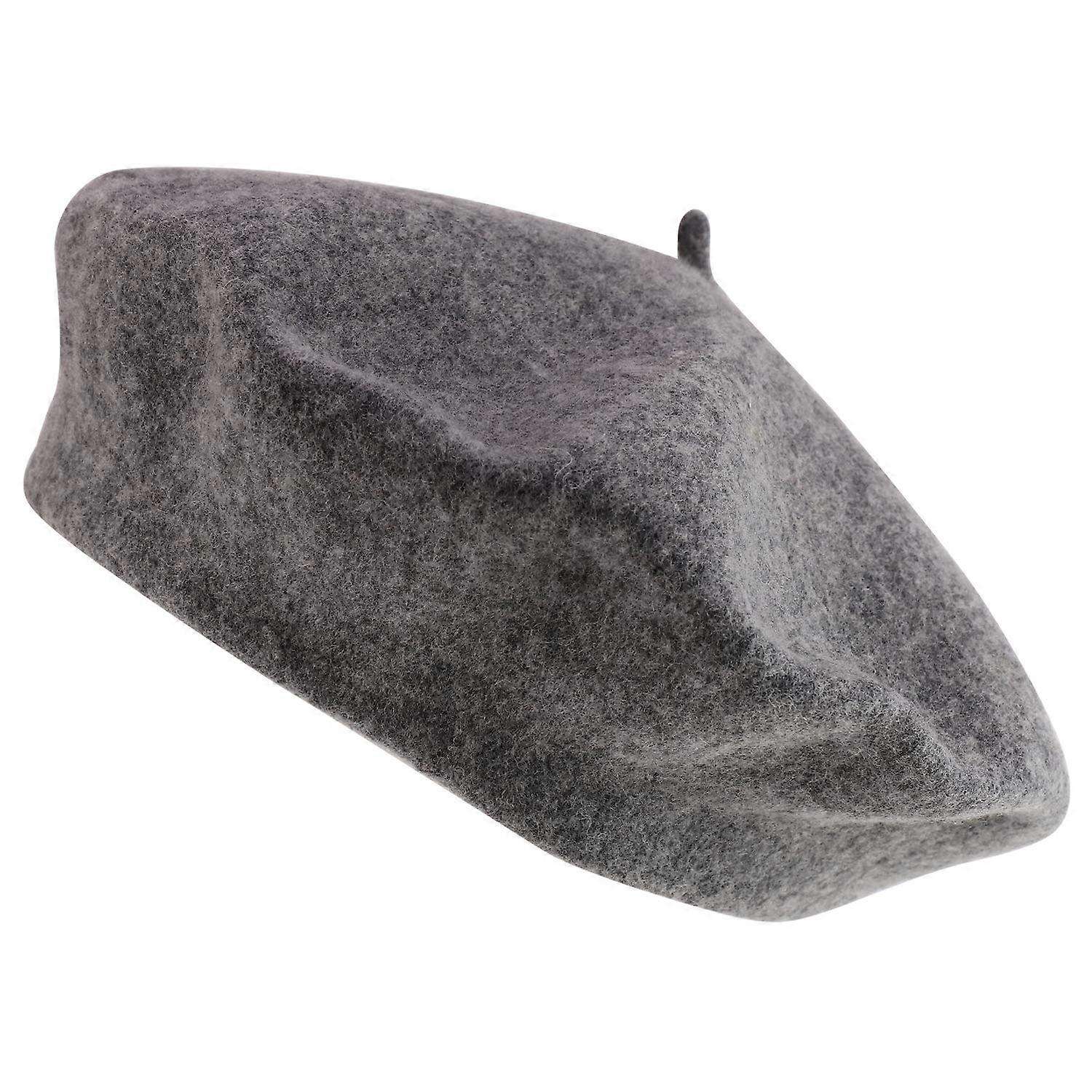 Women's French Style Wool Beret Hat One Size Wool Material Solid Black