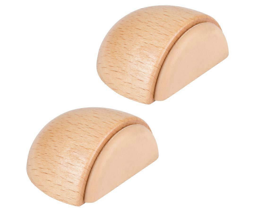 Pack of 2 SelfAdhesive Wooden Door Stops Beech Effect Door Buffer