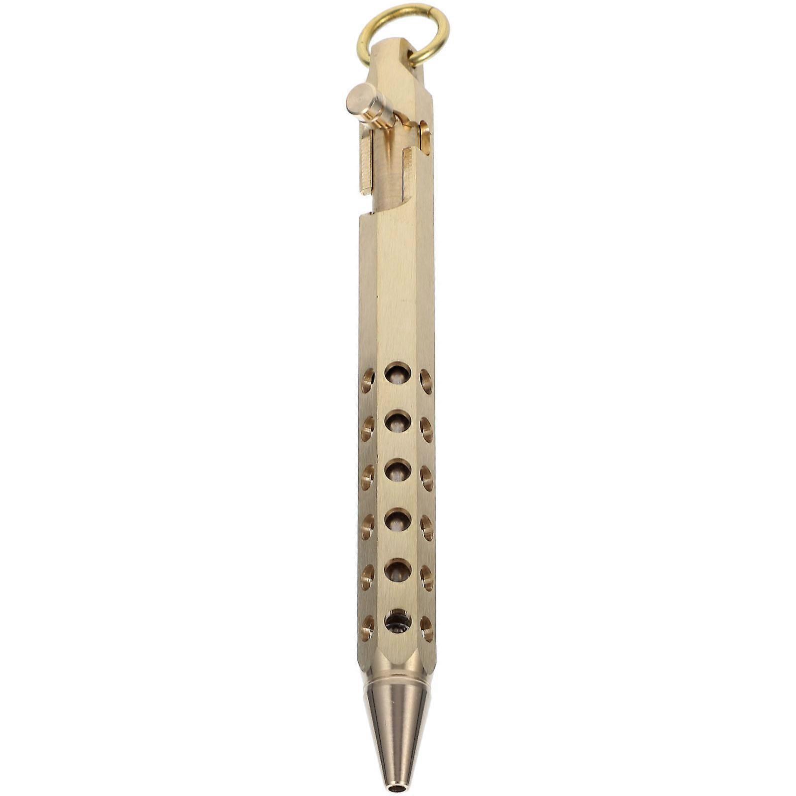 Creative Writing Pen Bolt Pen Retro Style Copper Material Outdoor Use 1Pcs