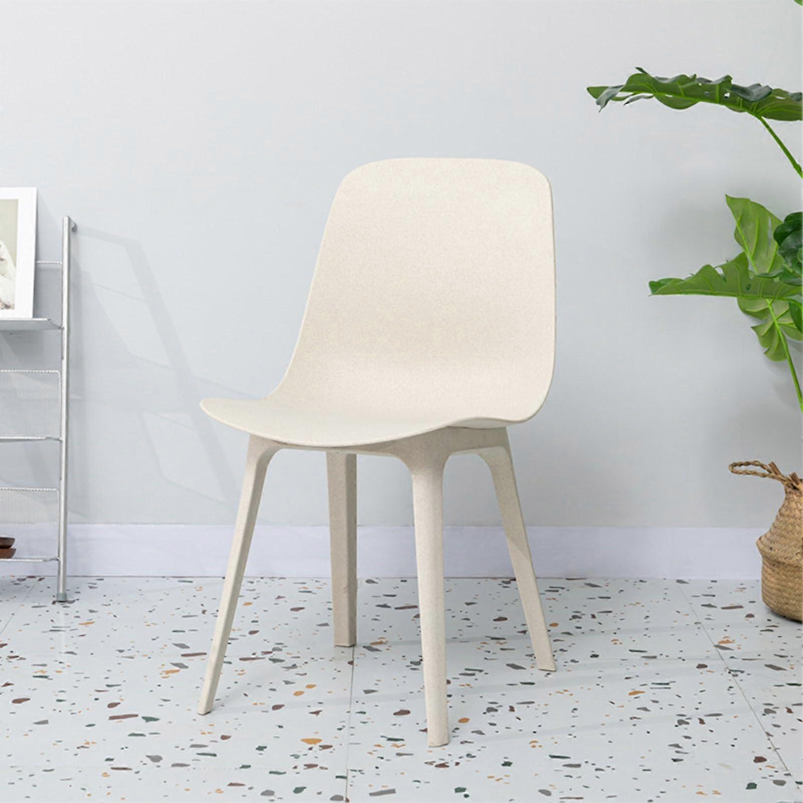 Plastic Kitchen Chairs with Backrest and NonSlip Feet, Set of 4, Beige Ref: 6193
