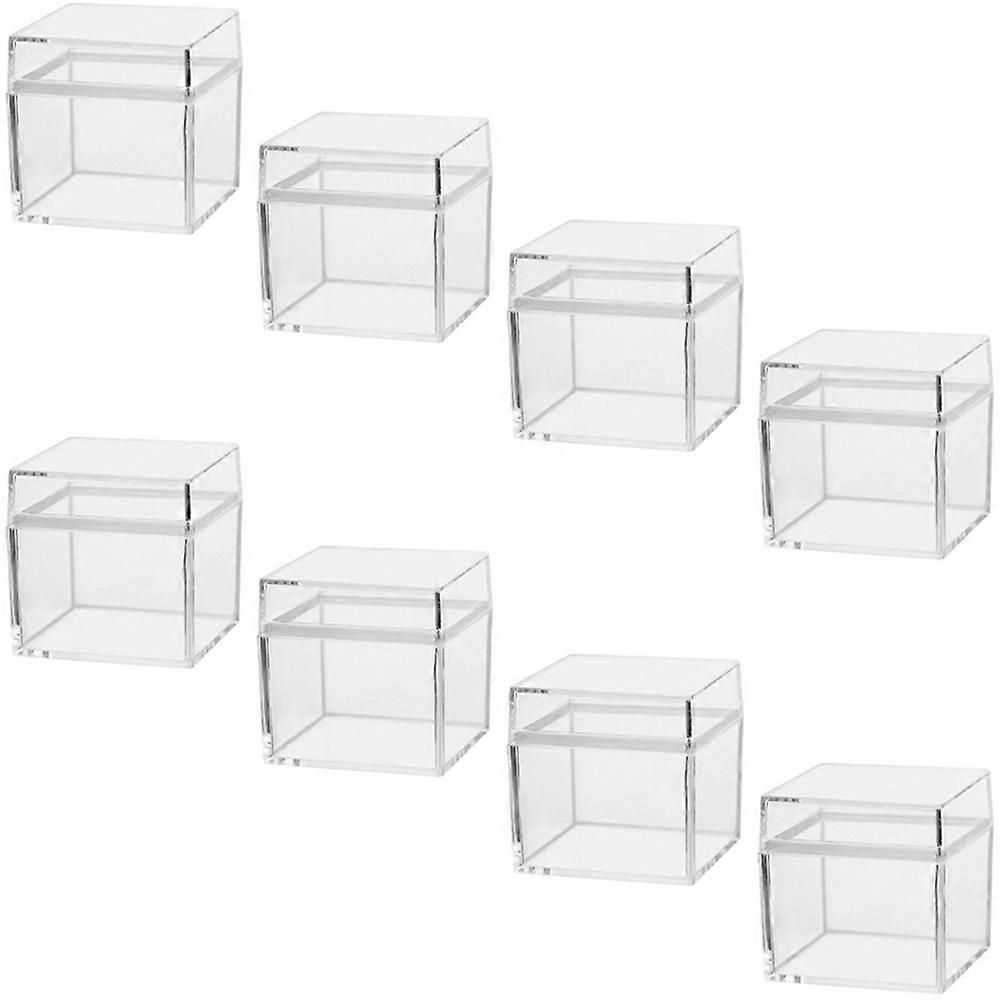 Candy Square Container Small Candy Boxes Clear Boxes Cube Decorative Boxes Party Storage 8Pcs