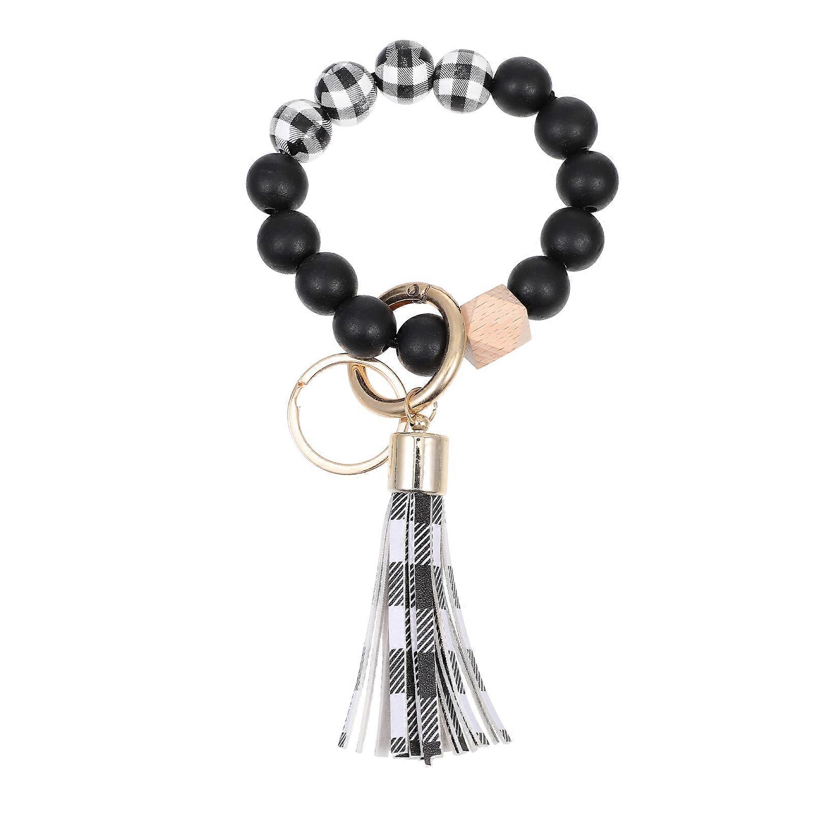 Bangle Keychain Wristlet Silicone Key Ring Securing Keys Black 20X3CM 1Set