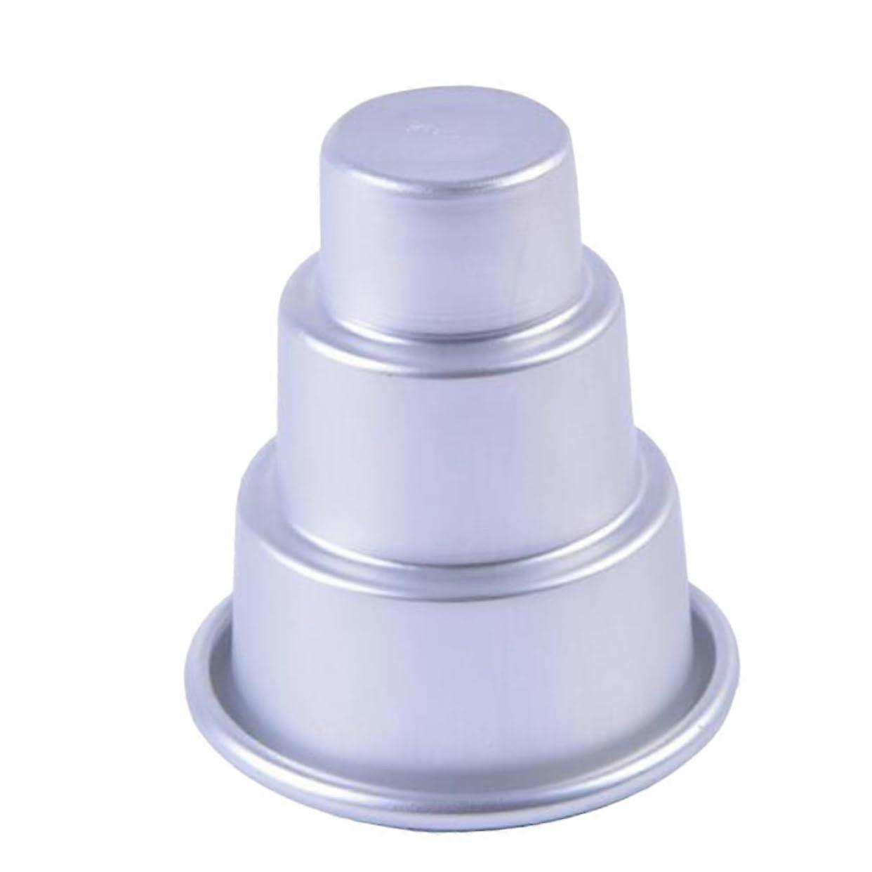 3 pieces of Round Pudding and Cupcake Baking Molds Tiered Cake Pan for Home and Bakeries for Cake Pudding Desserts