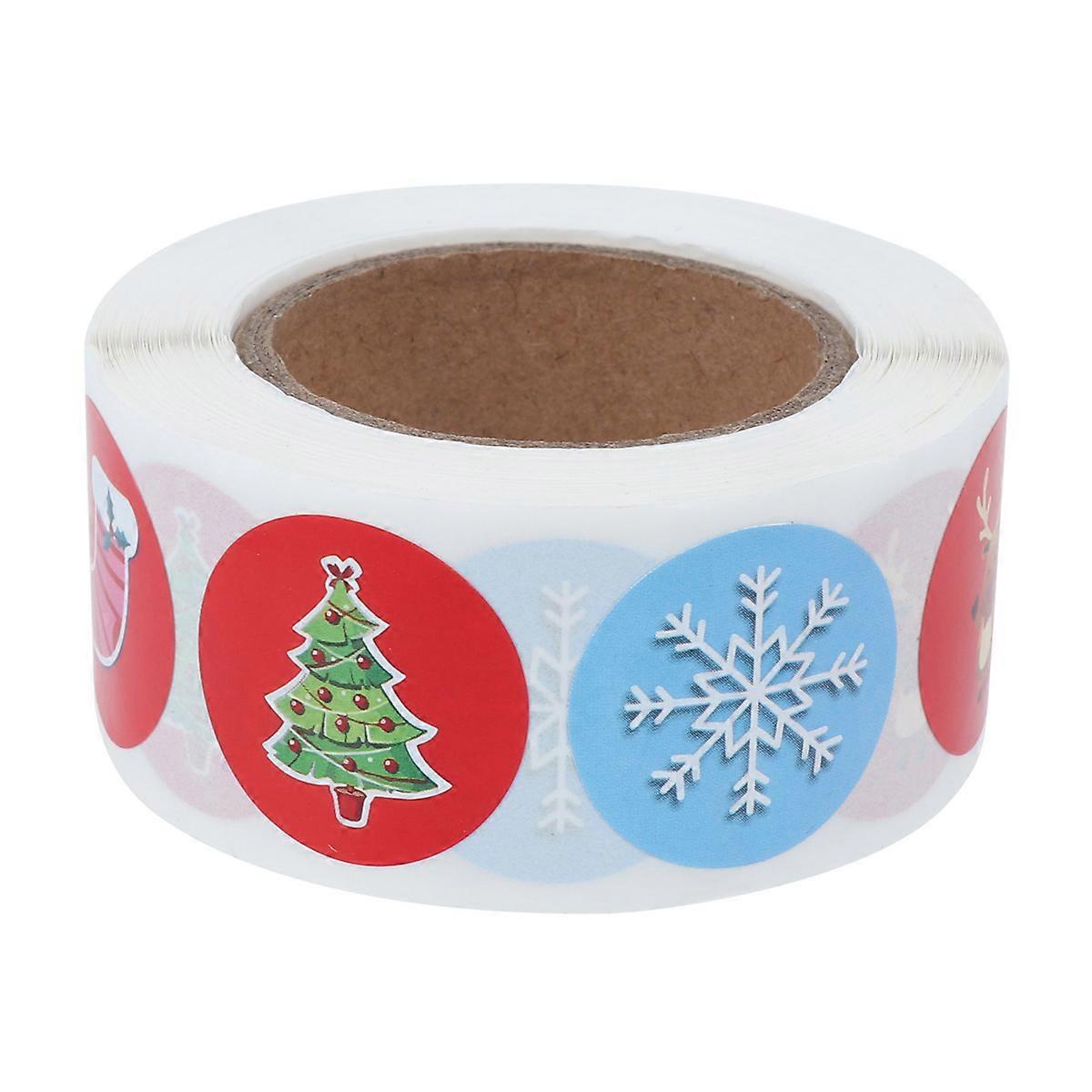 DIY Label Sticker Craft Scrape Sticker Sealing Christmas Handmade Cookies Shops Kraft Paper 2.5x2.5cm 1 Roll