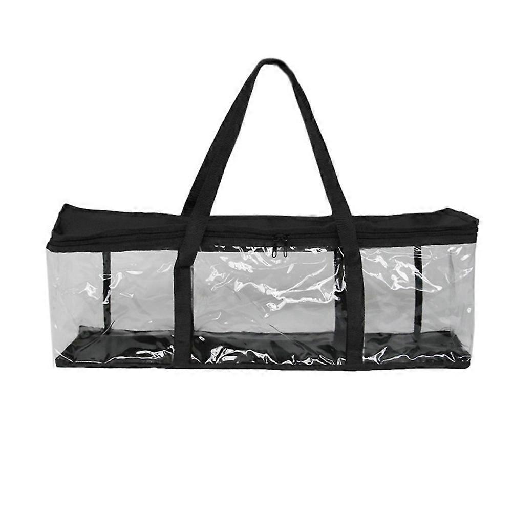 Masteelf Transparent Book Storage Organizer with Dual Zipper Carry Handles for 1 Set Storage Collection Bag