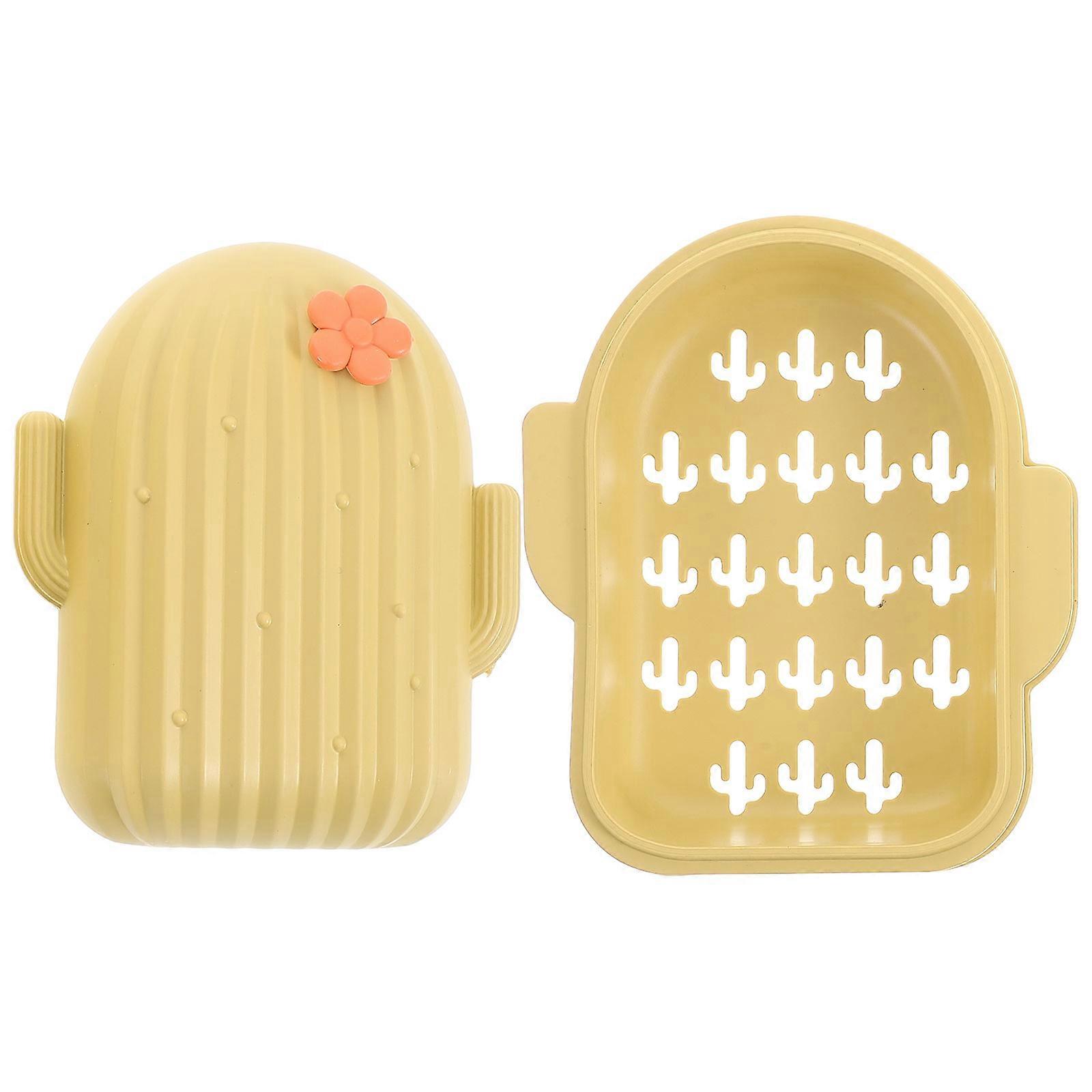 Travel Containers For Toiletries Cactus Shaped Soap Dish Draining Soap Storage 13.50X11.00X5.50CM 1Pack