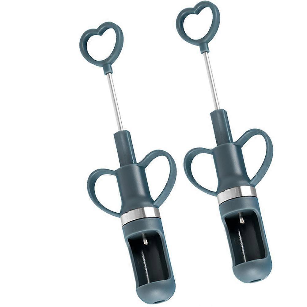 Fruit Core Removing Tool Cherry Pitter Red Date Core For Kitchen Use Blue 24x8x3.5cm Easy To Clean 2Pcs