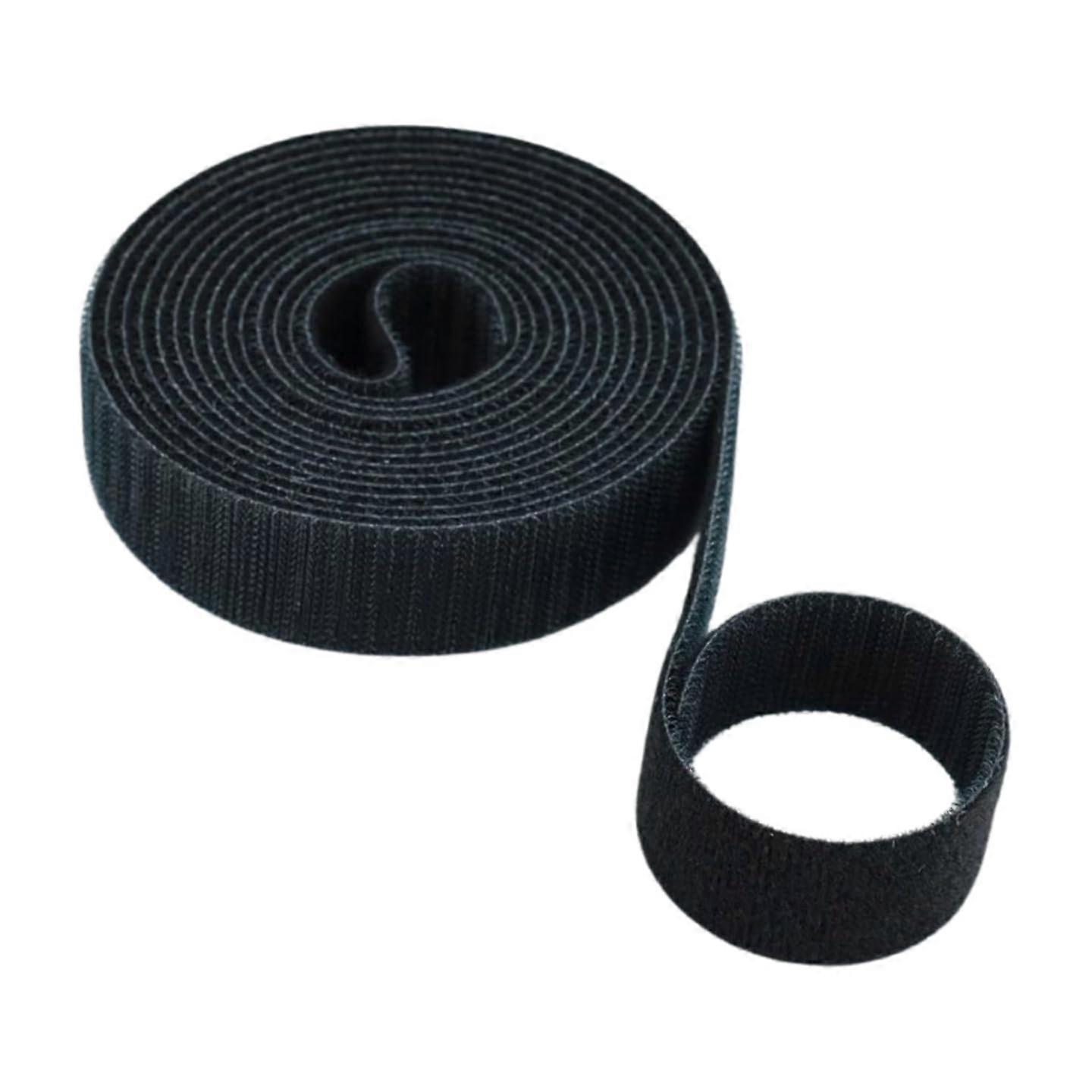 Tape Both Sides, Double-Sided Cable Ties, High Locking Force, Black 10mm x 3m for Bundling and Fixing
