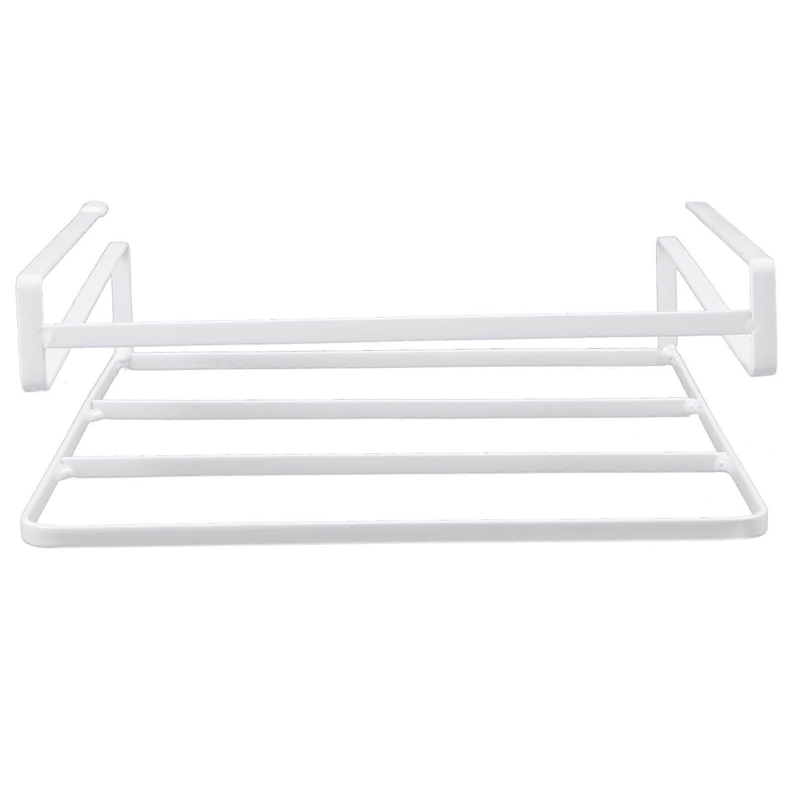 Laptop Stand Under Desk Organizer Iron Laptop Holder Hanging Book Storage Rack Office Use 24.00X24.00X9.00CM White Item Storage 1Pcs