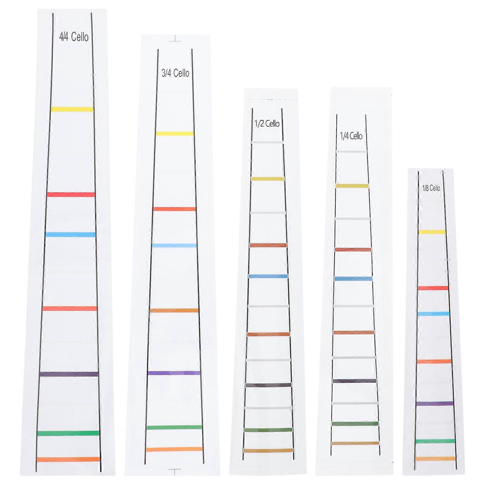 Cello Stickers Cello Scales Stickers Guide Beginner Practice Children Assorted Color 5Pack