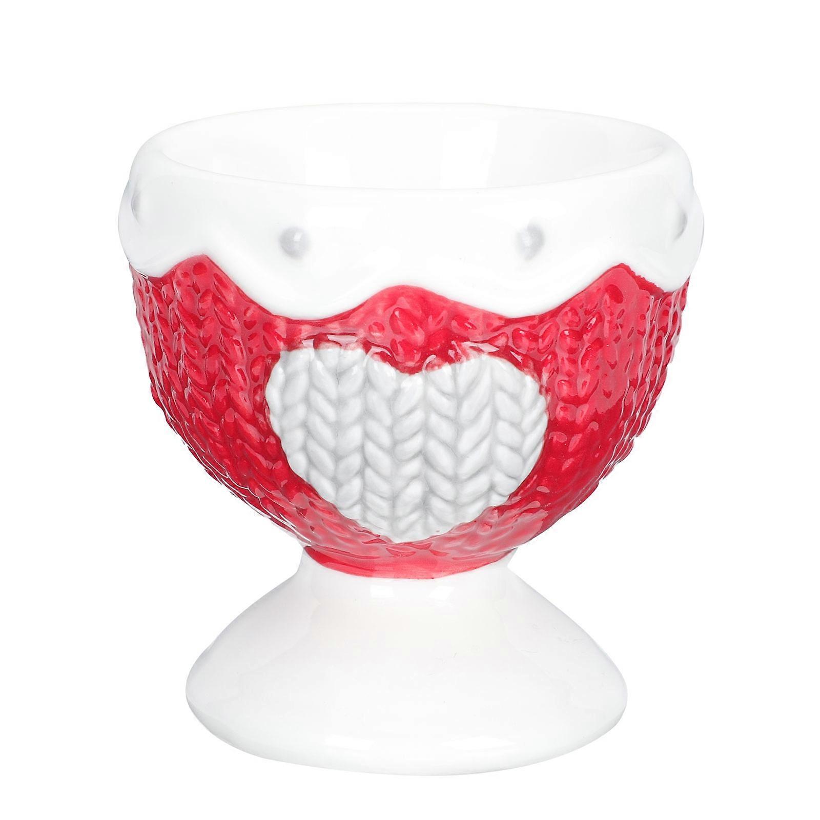 Porcelain Egg Holder Heart Patterned Relief Egg Display For Guests 1Pcs