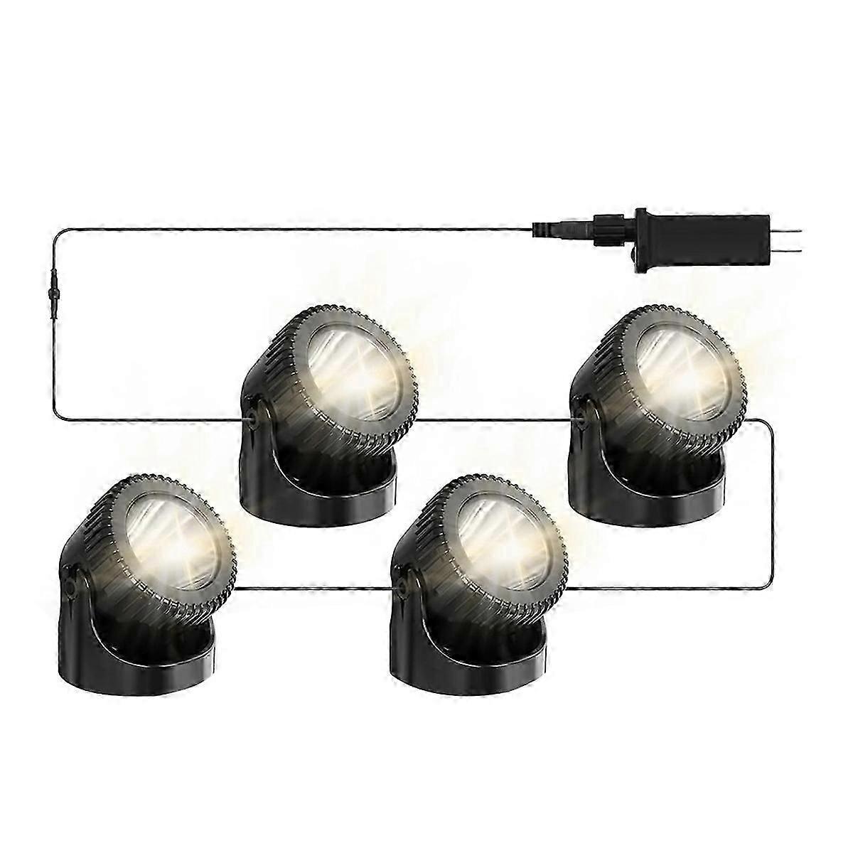 Underwater Pond Lights with Timer, 3200K Warm White Submersible LED Fountain Lights with Waterproof