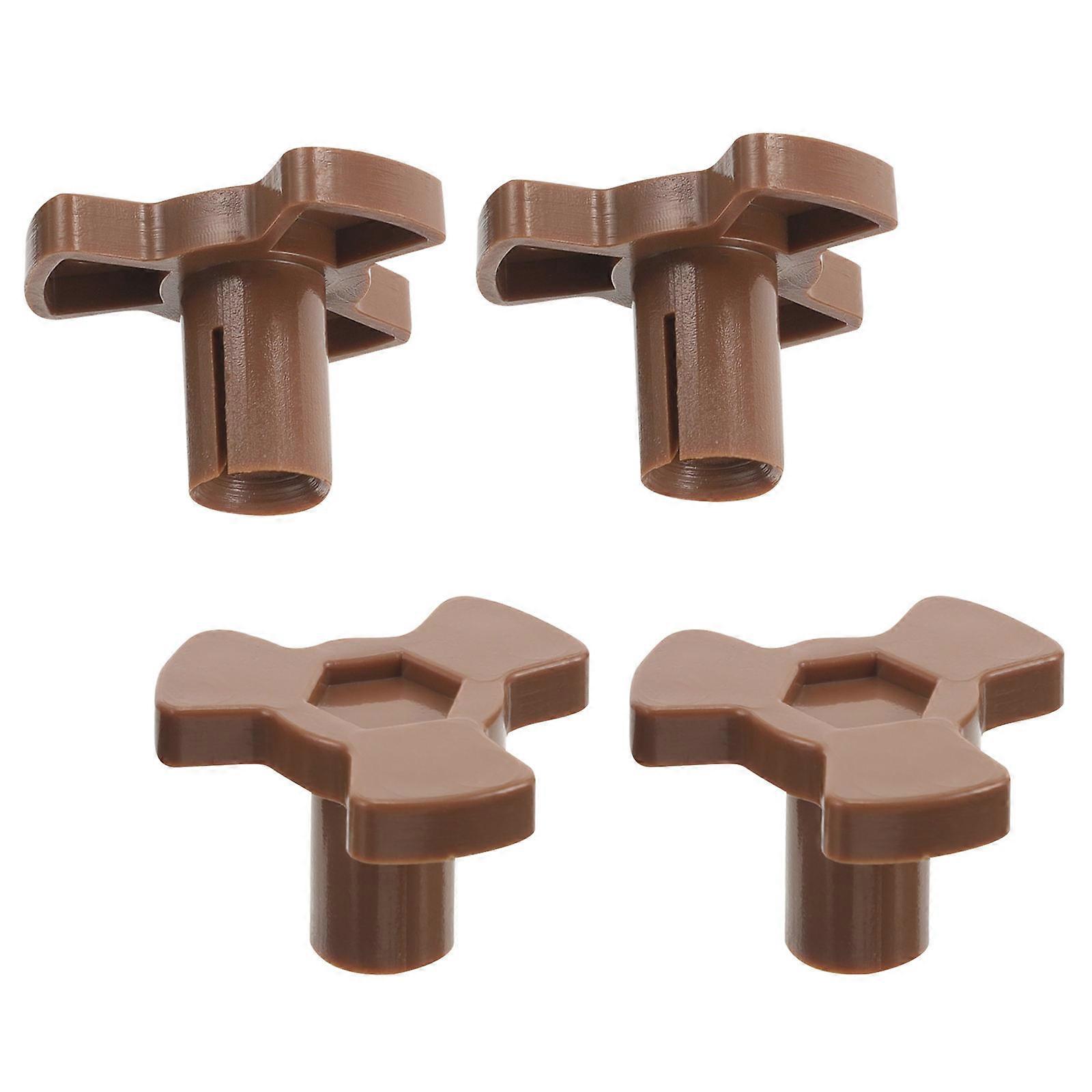 Microwave Guide Support Coupler Microwave Oven Turntable Part Home Users Kitchen Use Dark Brown 4Pcs