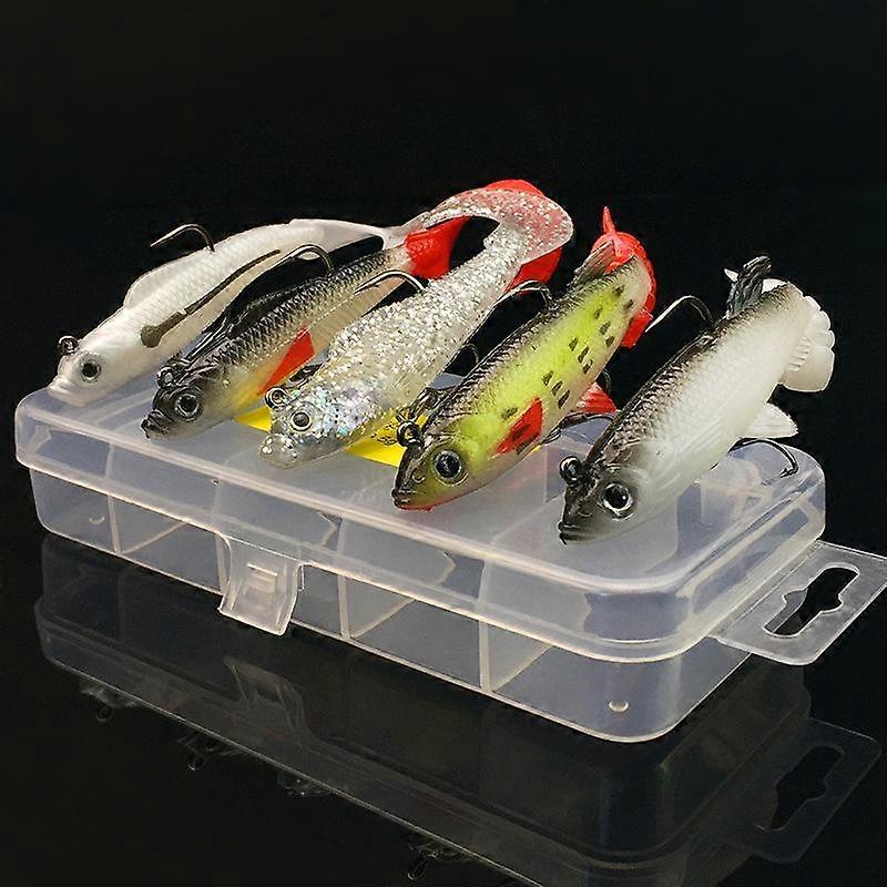 5pcs/box Colorful Soft Lure Suit Kit 9.3g / 14g Artificial Bait Silicone Lifelike Fishing Lures