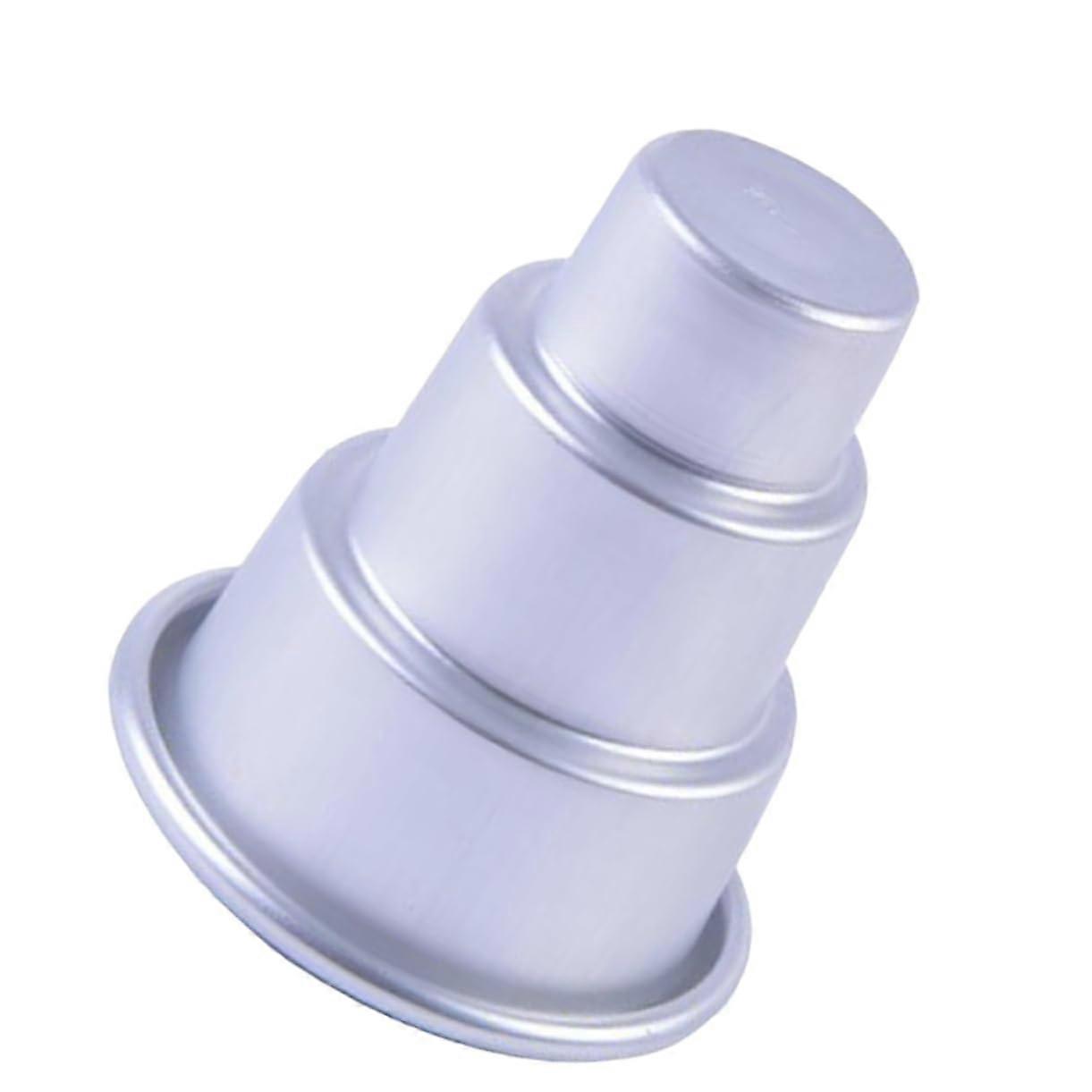 3 pieces stackable pudding molds for cupcakes and desserts round shape