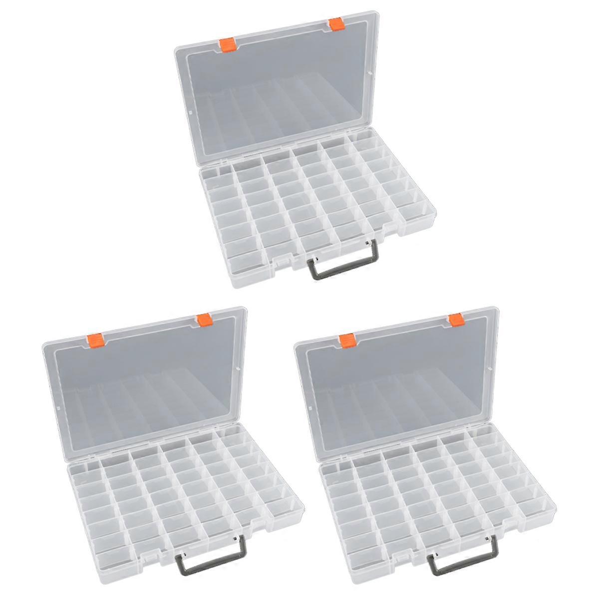 48 Grids Plastic Organizer Box with Adjustable Dividers,Transparent