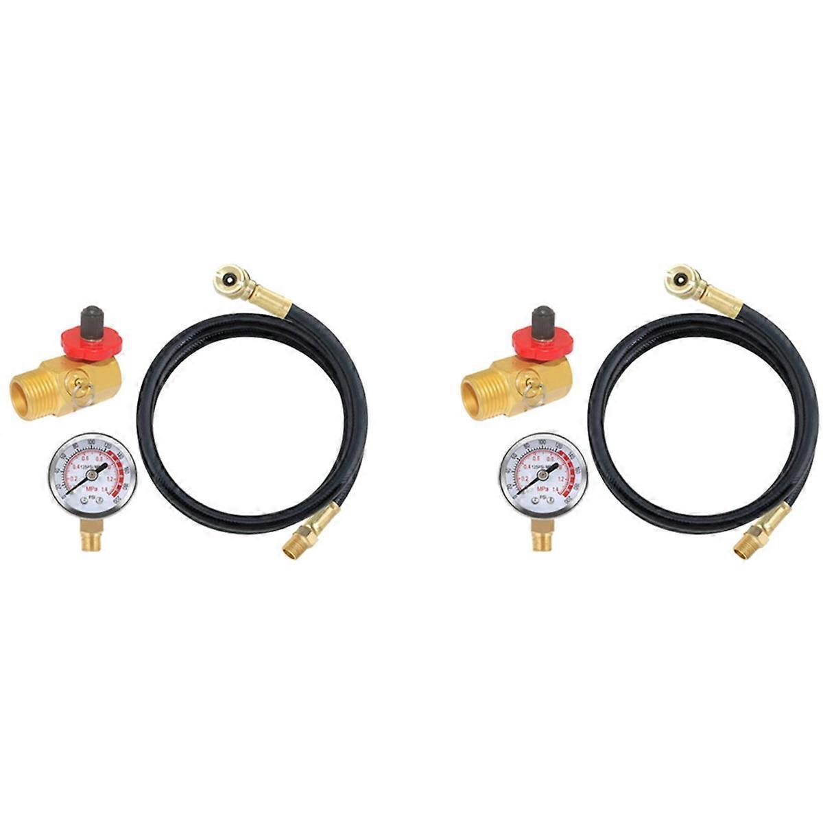Air Tank Repair Kit Valve, Pressure Gauge and 4 Feet Air Tank Hose