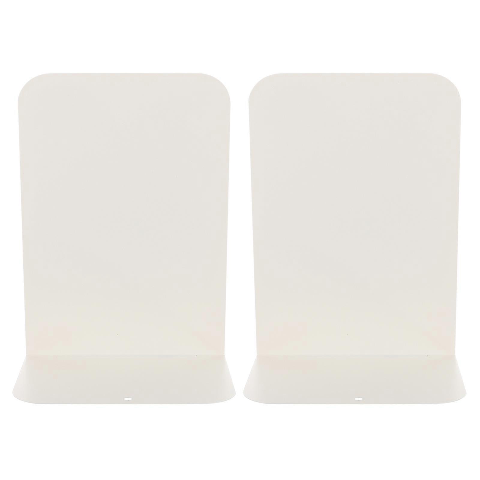 Simple Metal Bookends for Students Beige Desktop Organizer to Prevent Books from Falling 2Pcs