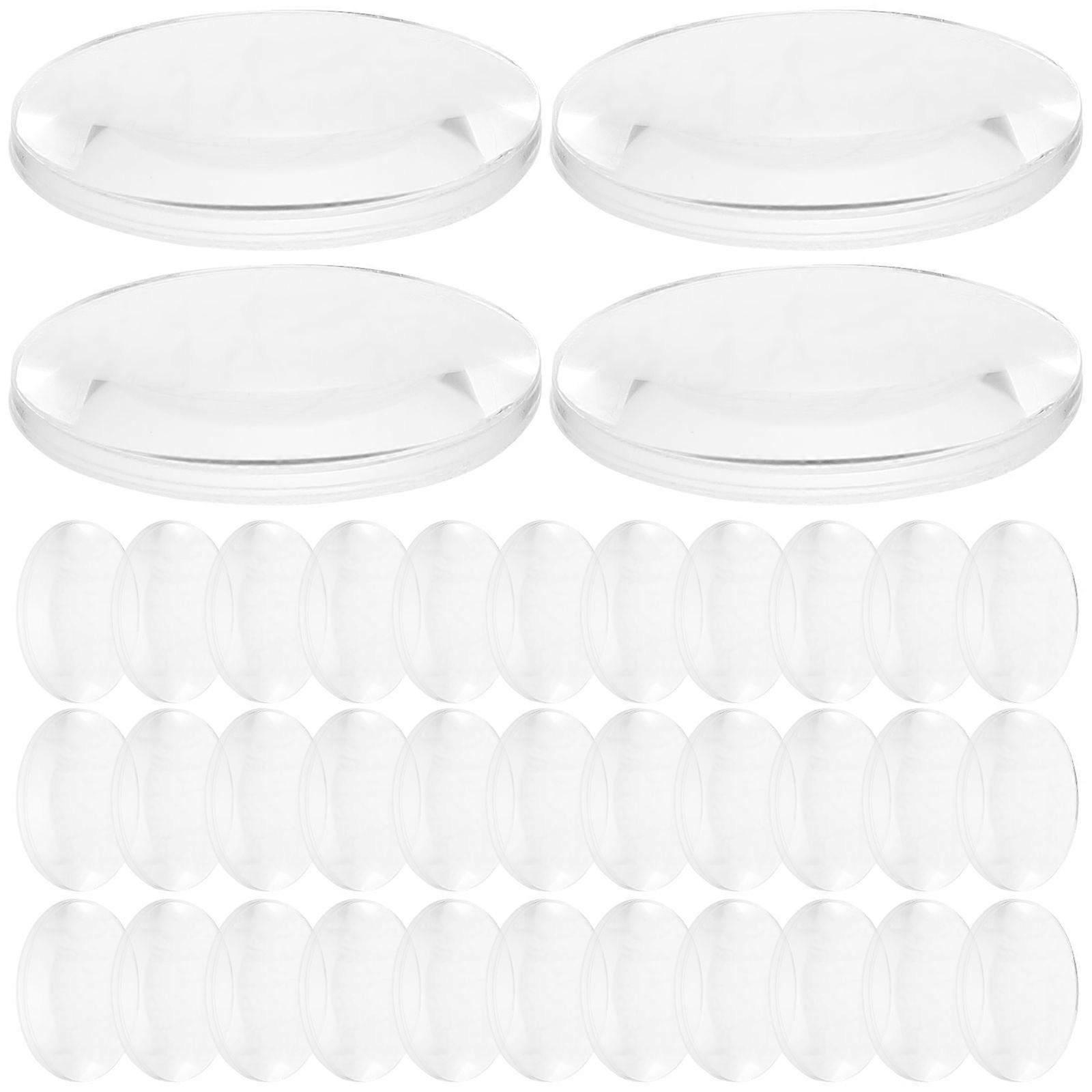 60pcs Transparent Convex Lens Acrylic Optical Lens Basic Physics Teaching Lens