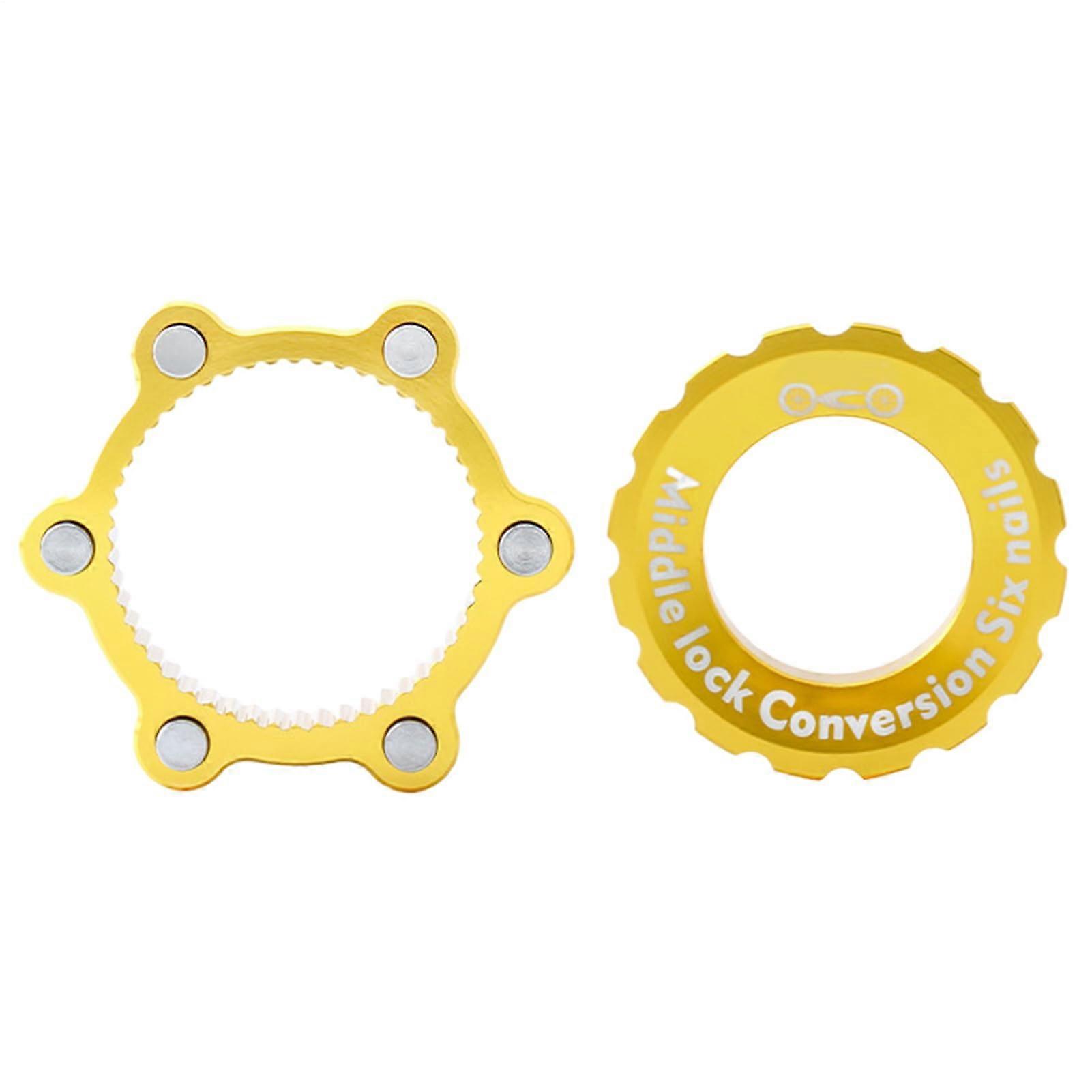 Scheibenbremse Centerlock Adapter Disc Brake Center Lock For Bikes 6-Bolt Rotor Compatible With Mountain Bikes Gold