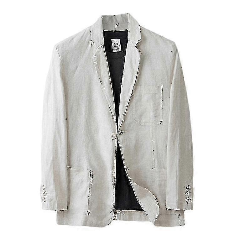 Men's Lightweight Linen Blazer Jacket Coat with Two Buttons Suitable for Various Occasions