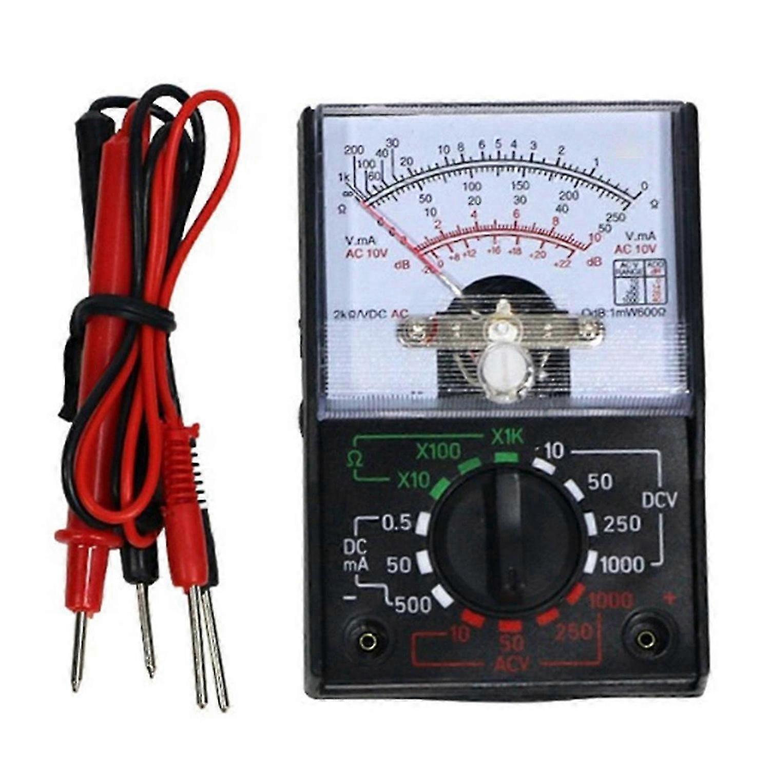 Mini Analog Multimeter Tool AC/DC 1000V Voltmeter 500mA Amperemeter 1K Widerstandsmessgerät Handzeiger