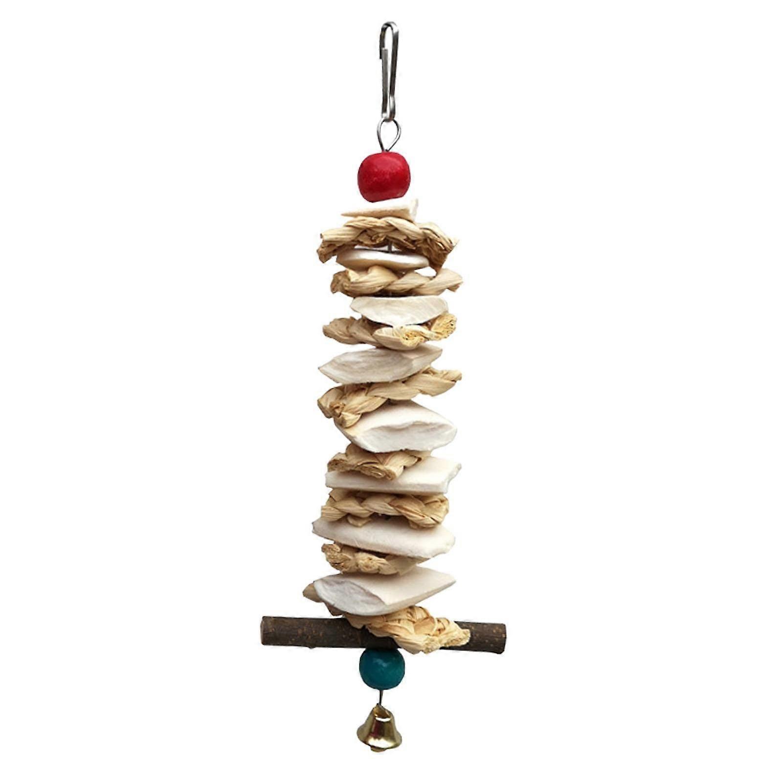 Chew Toy for Parrots, Hanging Shredding Toy for Cockatiels, Parakeet Loofah Chew Toy for Birds, Durable Natural Material