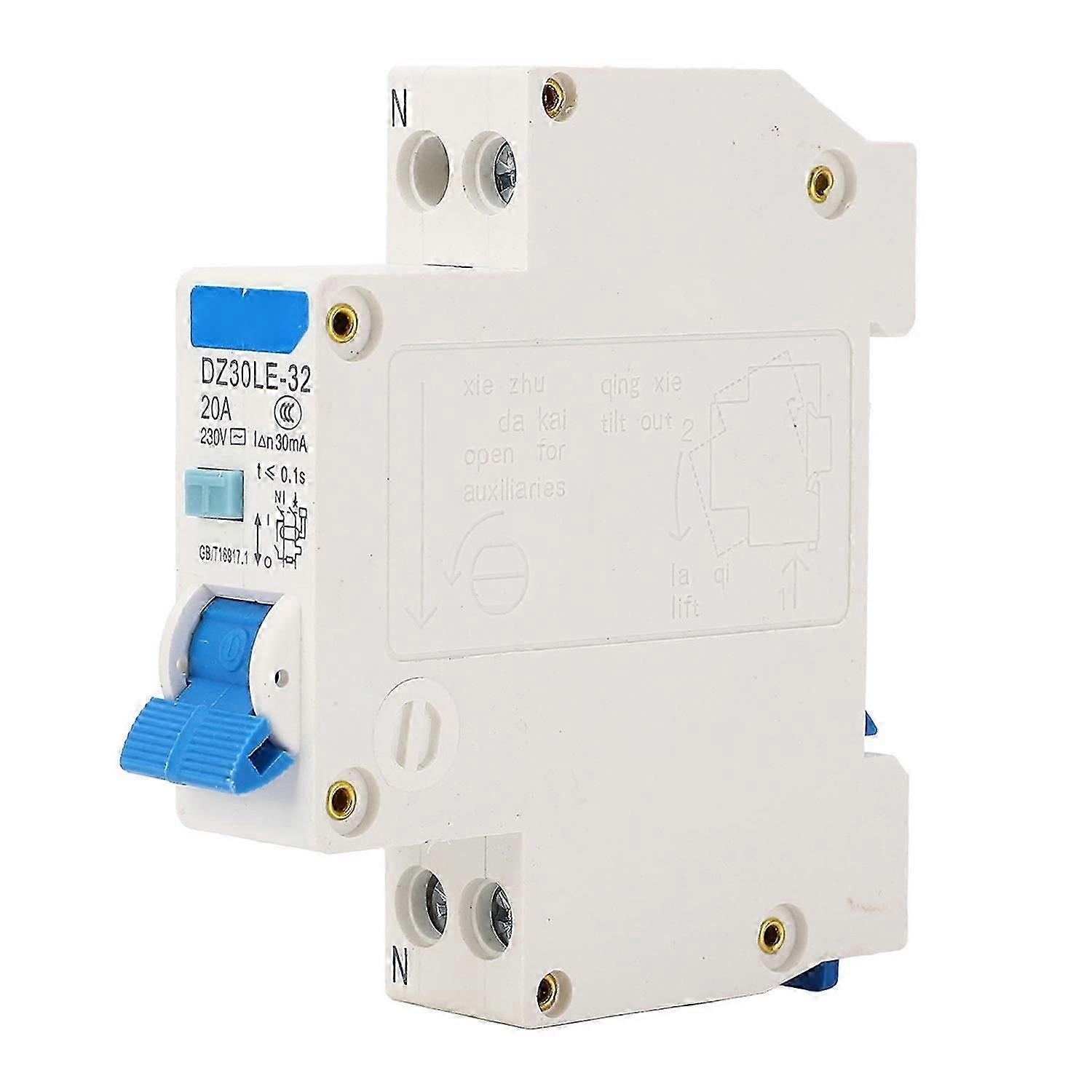 Leakage Protector Circuit Breaker PC DPN Non Delay Rail Mount Electric Overload Protector  20A 1P