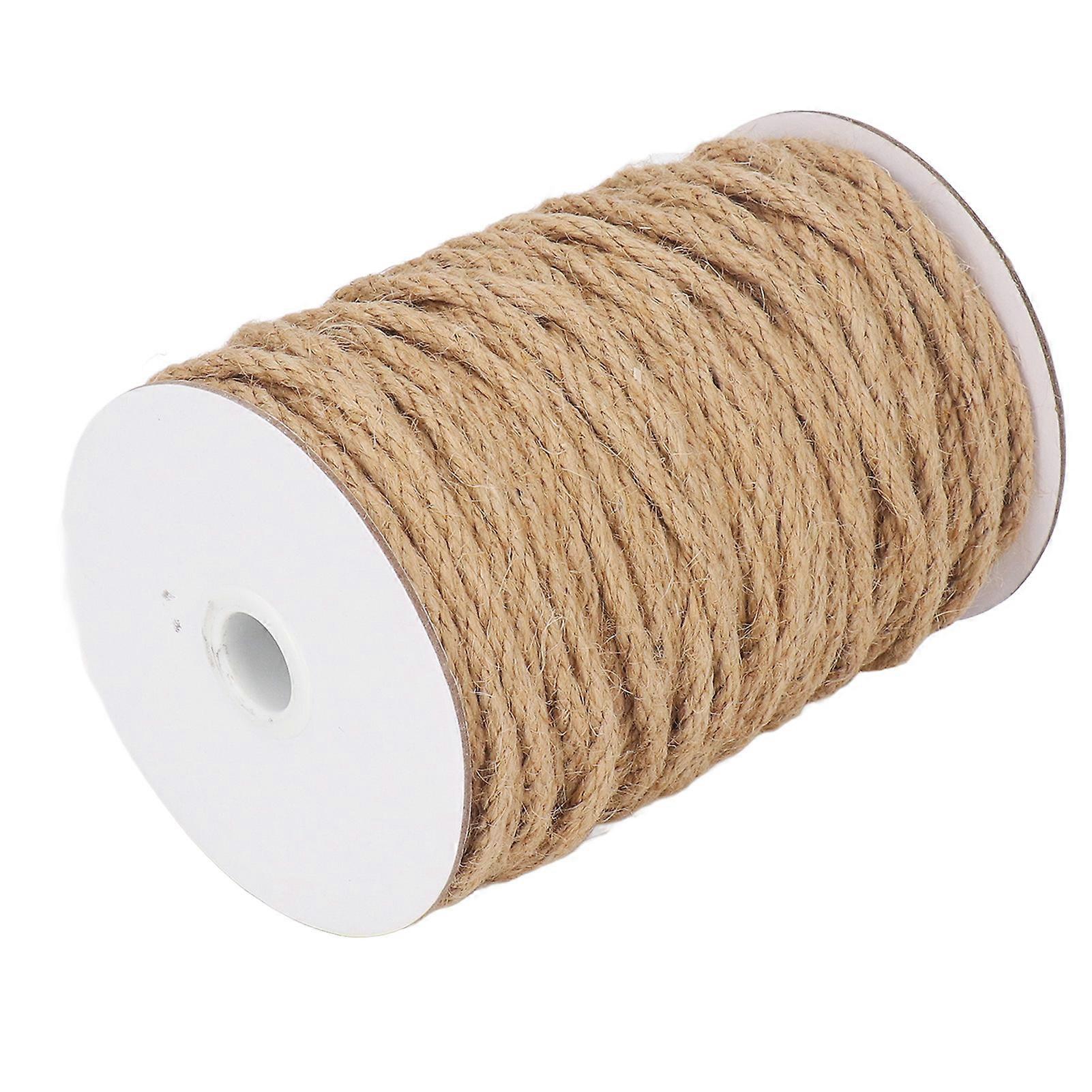 Jute Twine Rope 50m Length 5mm Diameter 4 Strand Fiber String