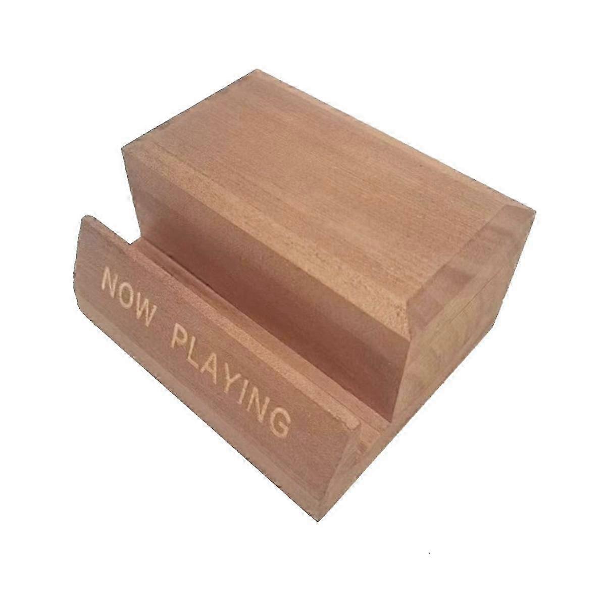Wooden Vinyl Record Stand for Displaying Music Albums on Desktop