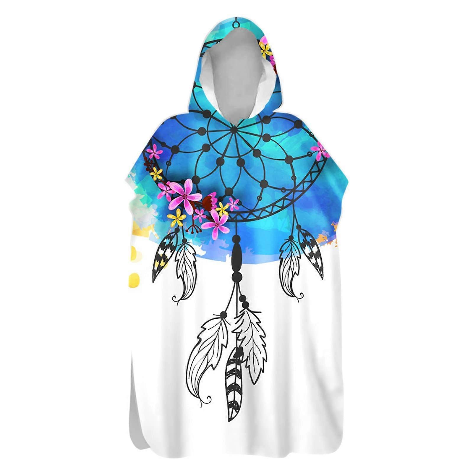 Chickwin Badeponcho with hood, microfiber quickdrying beach towel 60x110cm