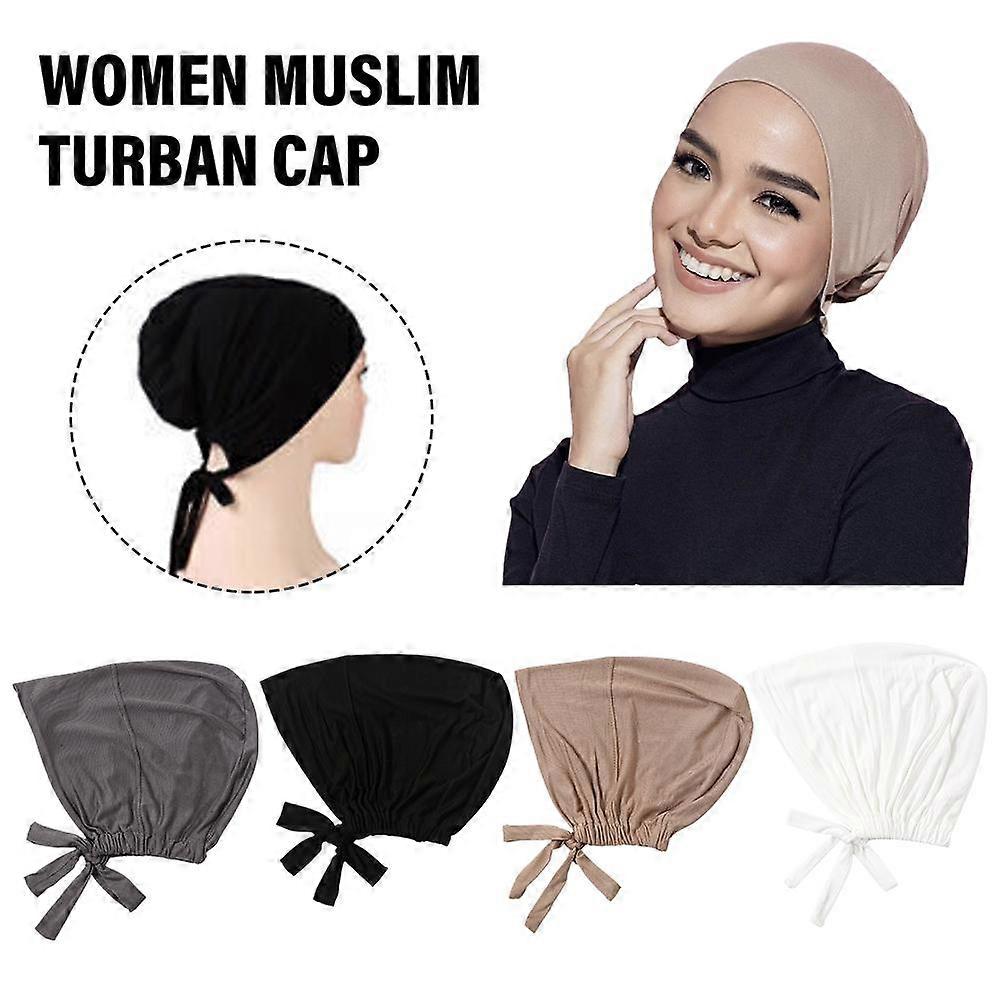 1# Black (A) $ Base cap solid color headscarf adjustable