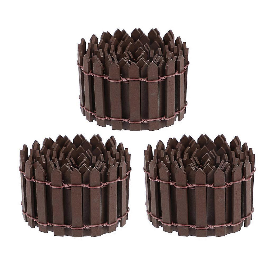 Border Mini Fence Miniature Fence Model Building Micro Landscape Gardening Wood 3 Rolls