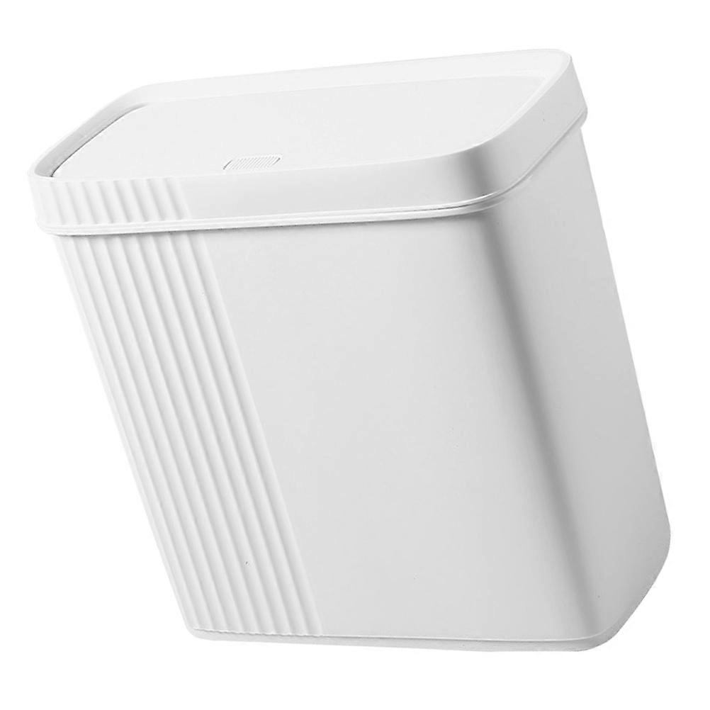Garbage Bucket Simple Design for Office Workers Large Capacity White 30.00X29.00X12.00CM Easy-to-Use Lid 1Pack