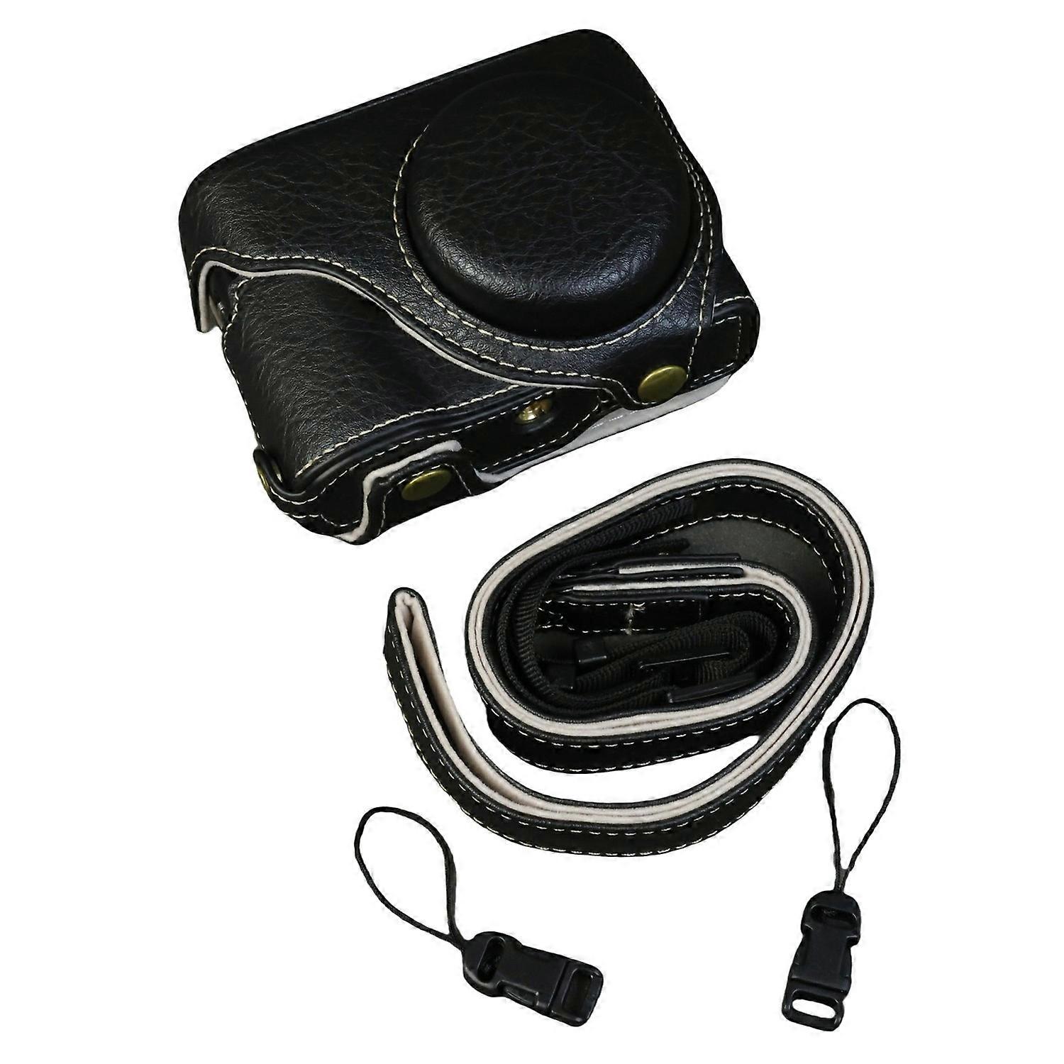 パナソニックLumix DMC-ZS99 DMC-TZ99カメラケースバッファローテクスチャPUレザー保護カバー用S付き