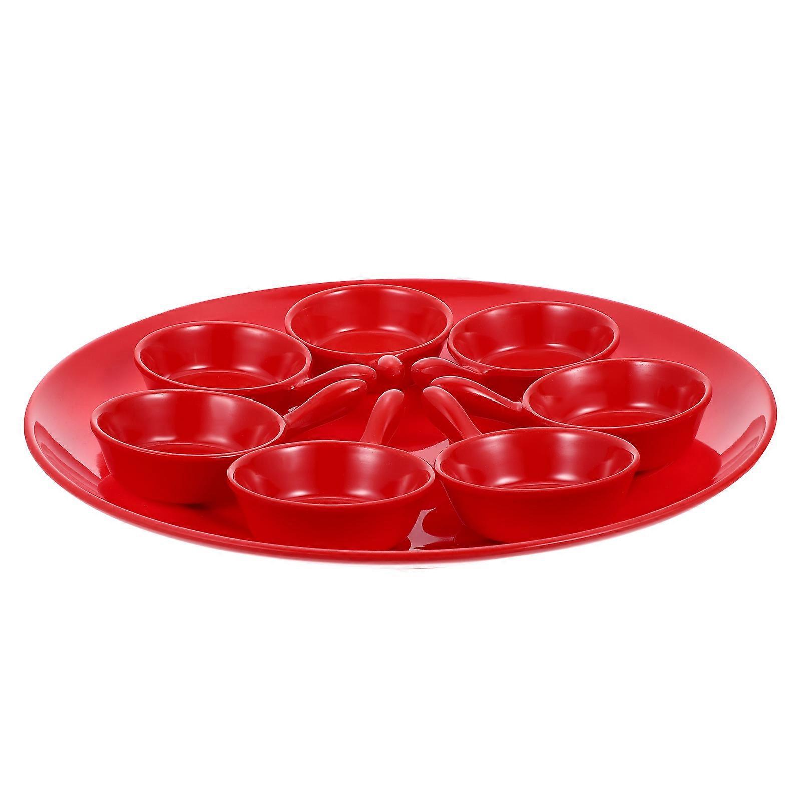 Storage Plate with Comfortable Grip for Kitchen Use Red Easy to Clean 1 Set