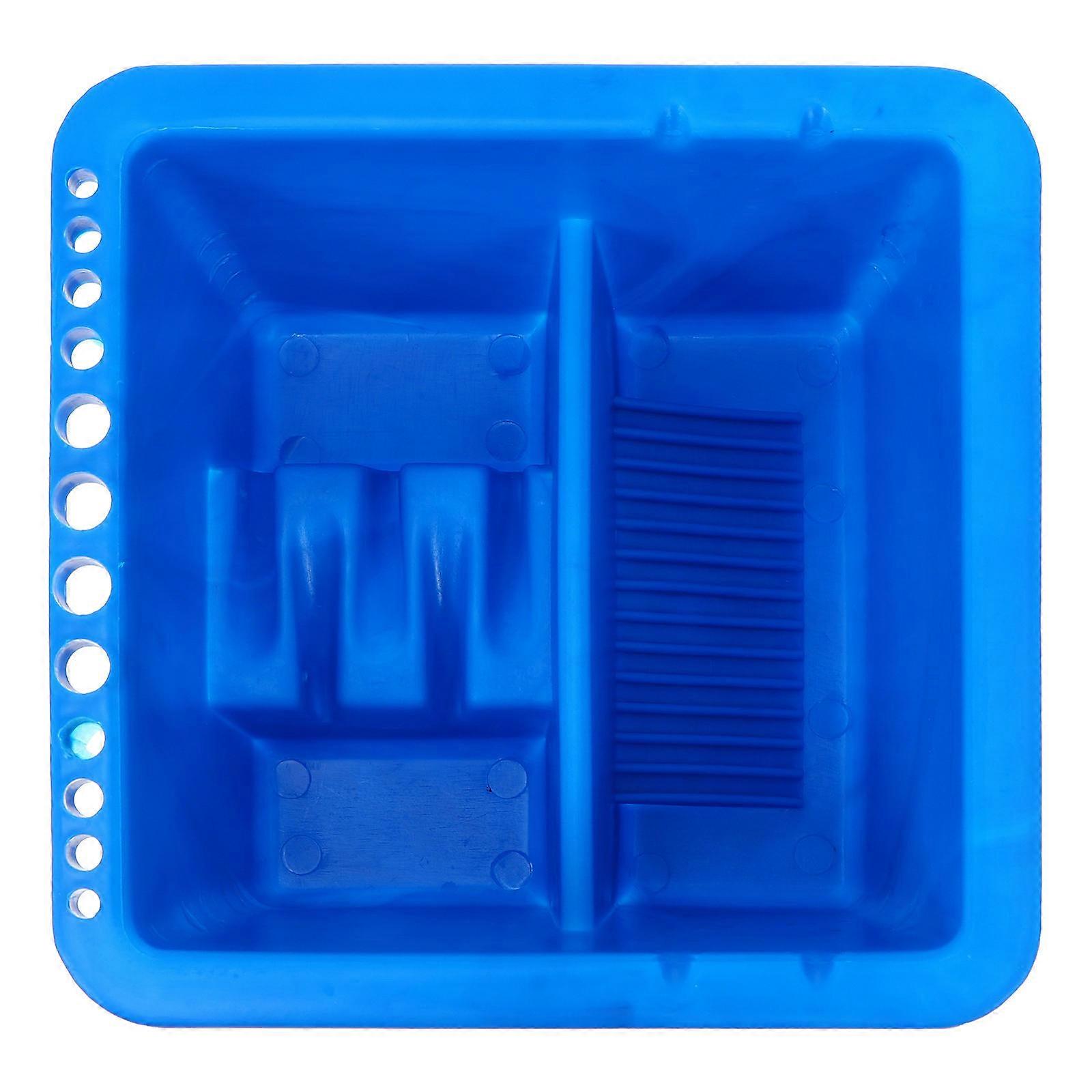 Craft Brush Cleaner Paintbrush Cleaning Bucket Holding Brushes Classroom Use 16.5X16.5X9CM Blue 1Set