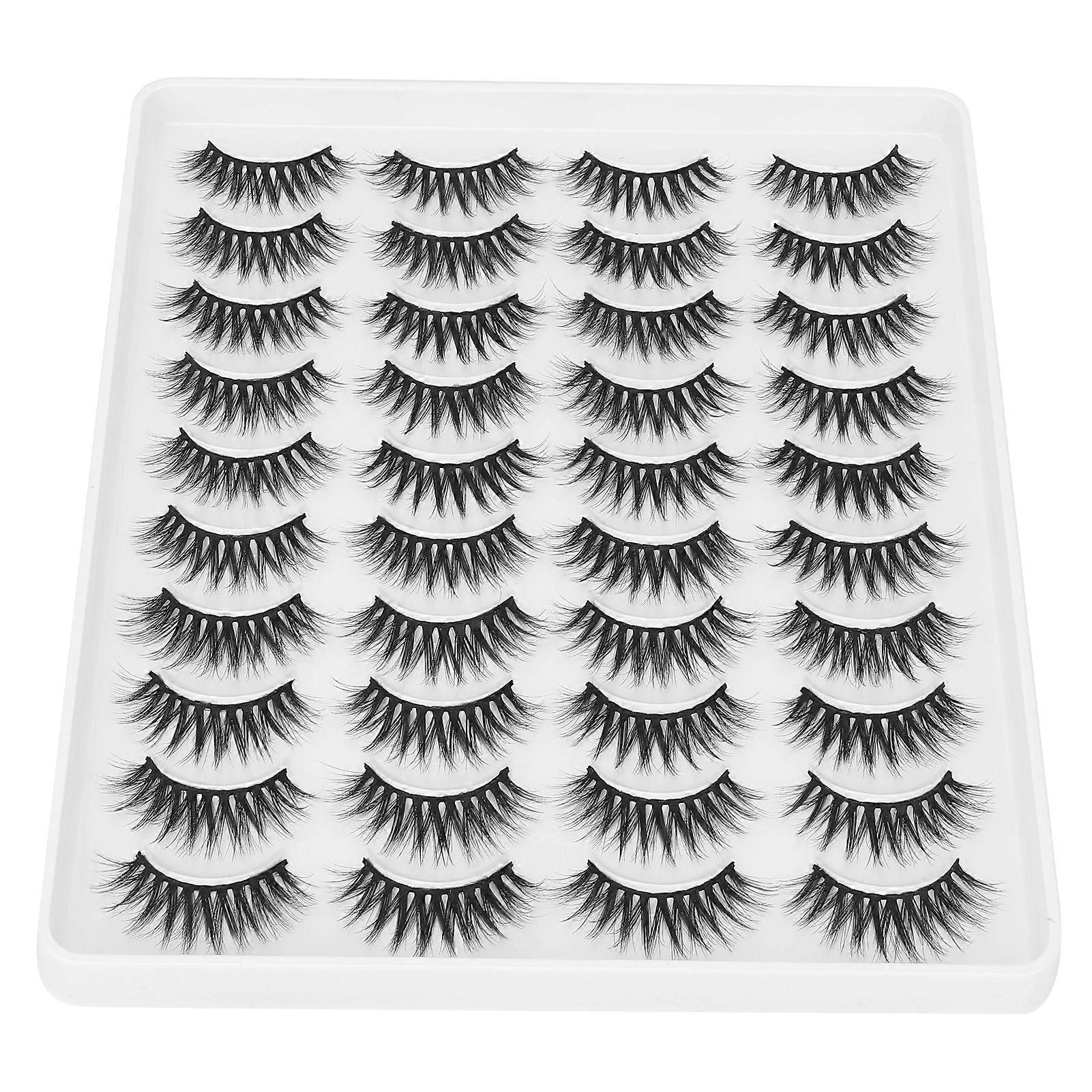 20 Pairs Professional Soft Long Dense False Eyelashes Reusable Makeup False Lashes Set