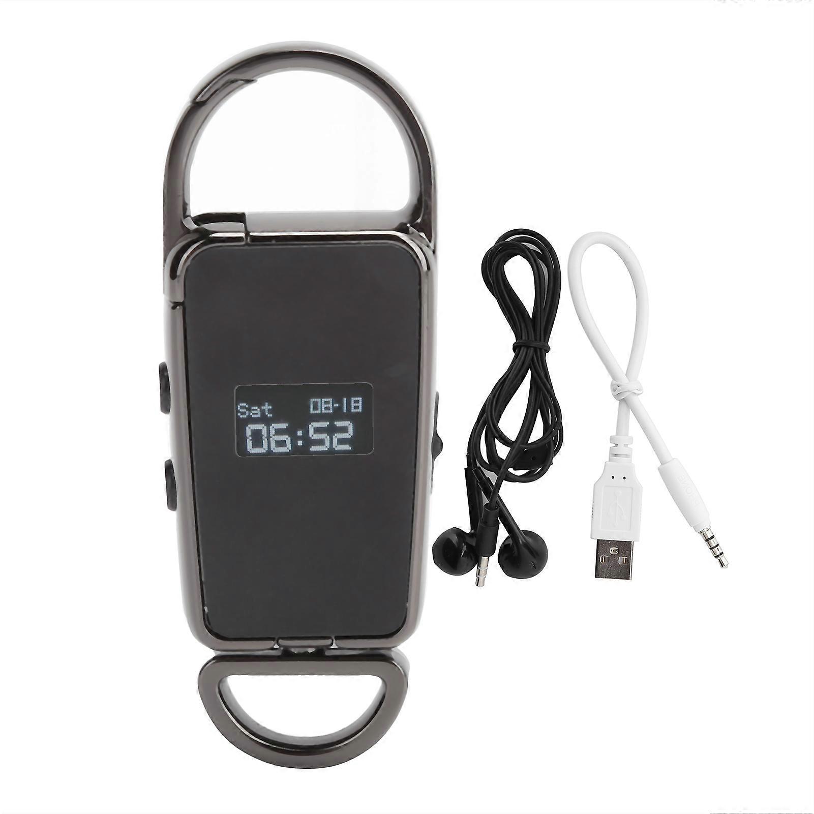 S23 Black Mini Key Ring Shape USB Flash Drive MP3 Player Noise Reduction o Recorder