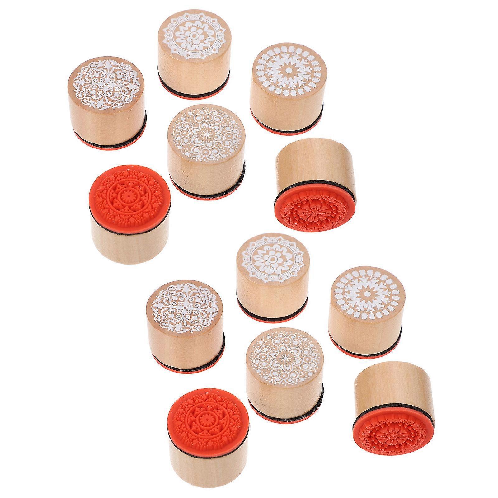 Wood Diy Stamp Creative Flower Stamps For Journaling Accessories Craft Enthusiasts Scrapbook Stamps 2Sets