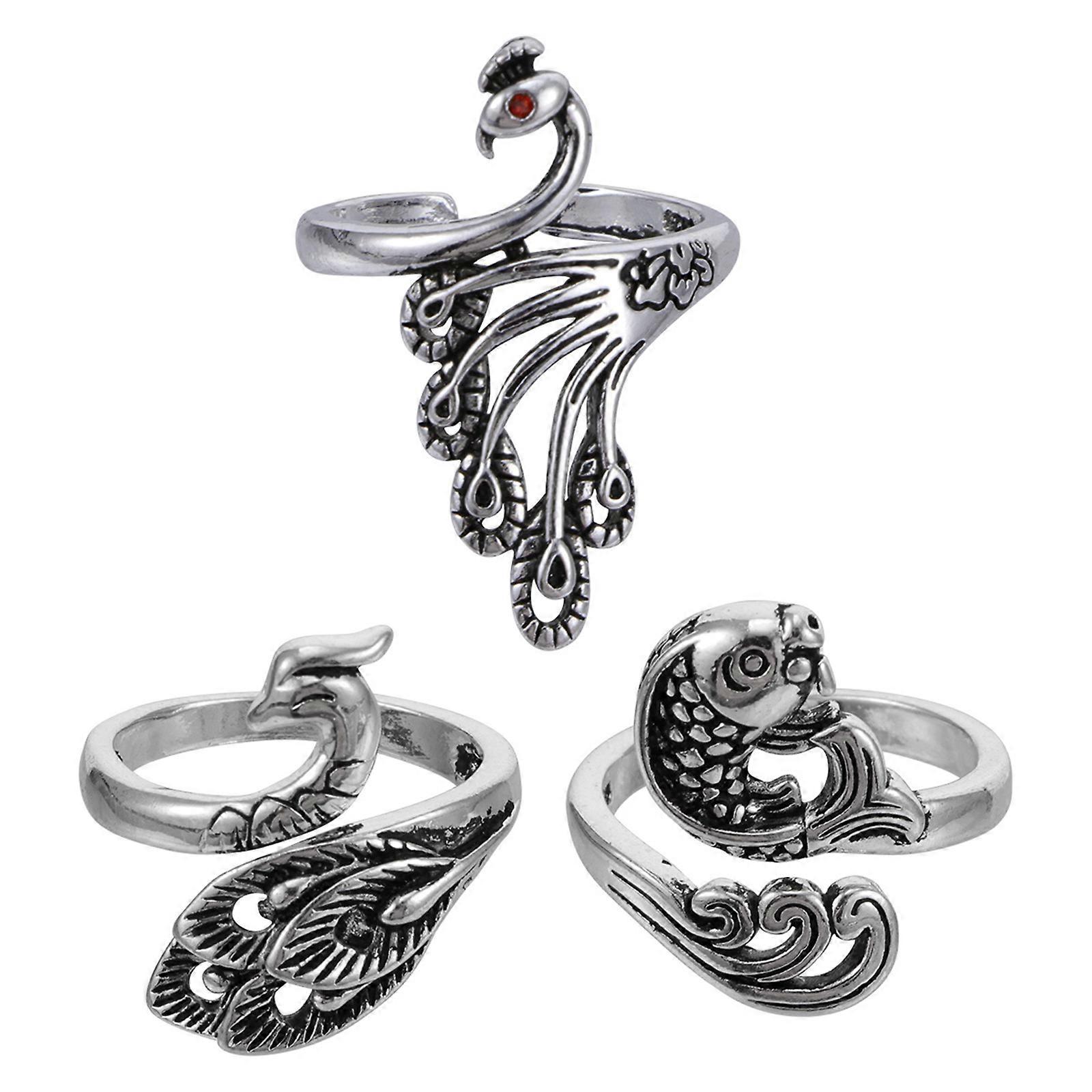 Adjustable Knitting Loop Ring Set Lightweight Crochet Accessories for Yarn Management, Blisters Prevention and Decorative Use Animal Shape Design
