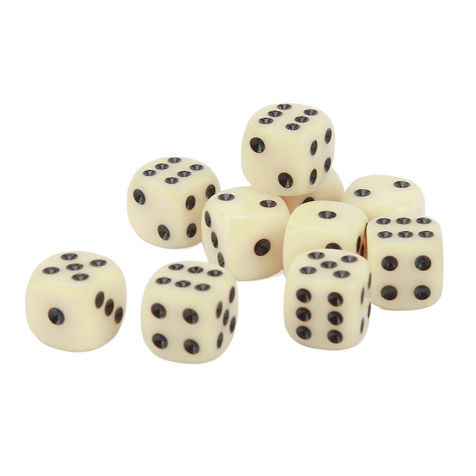 30PCS Dice Set 16MM Plastic 6 Sided Round Corners Dice Cubes for Table Games Board Games Beige 
