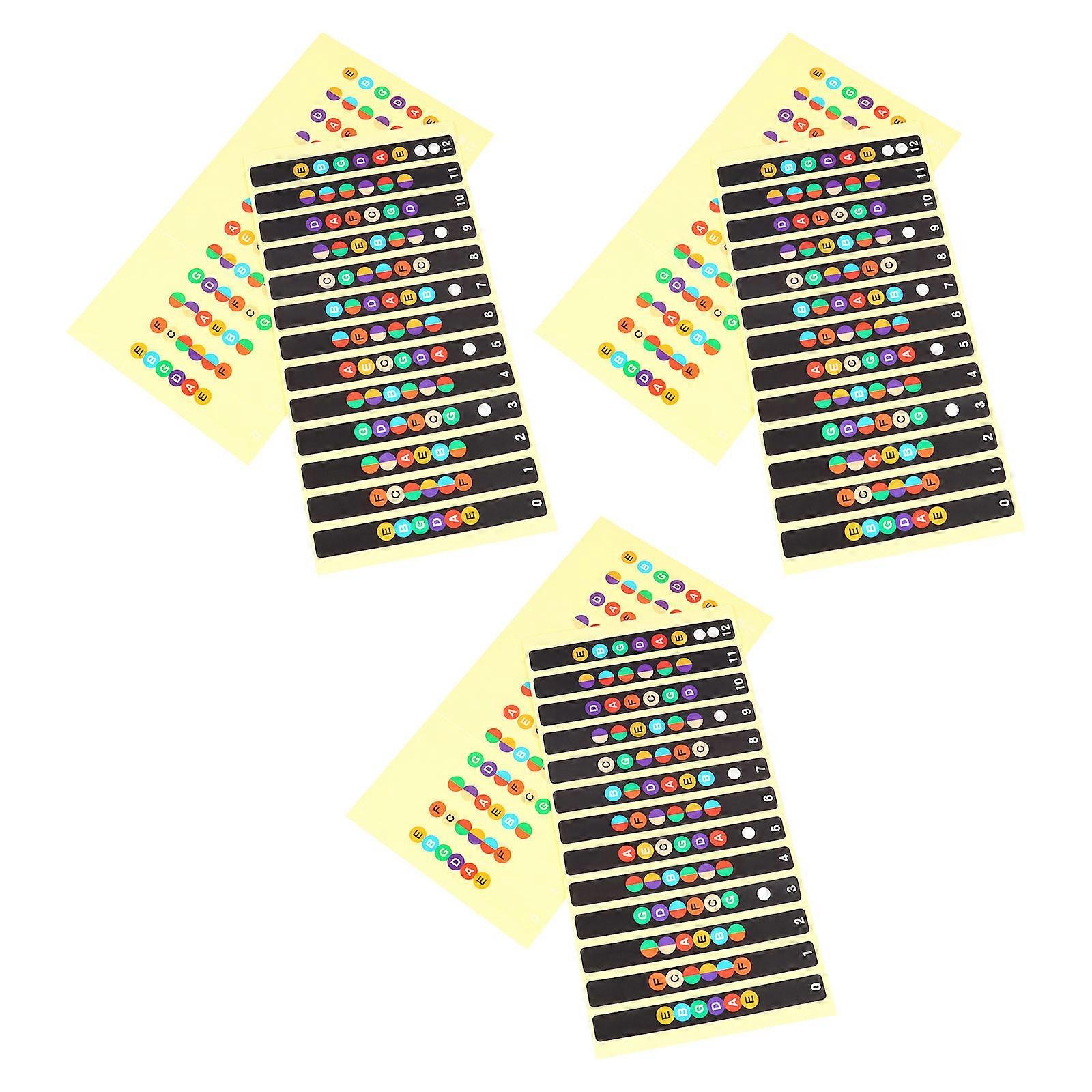 Guitar Scale Stickers Pack 6pcs Fretboard Decals Music Note Stickers Easy Apply Remove