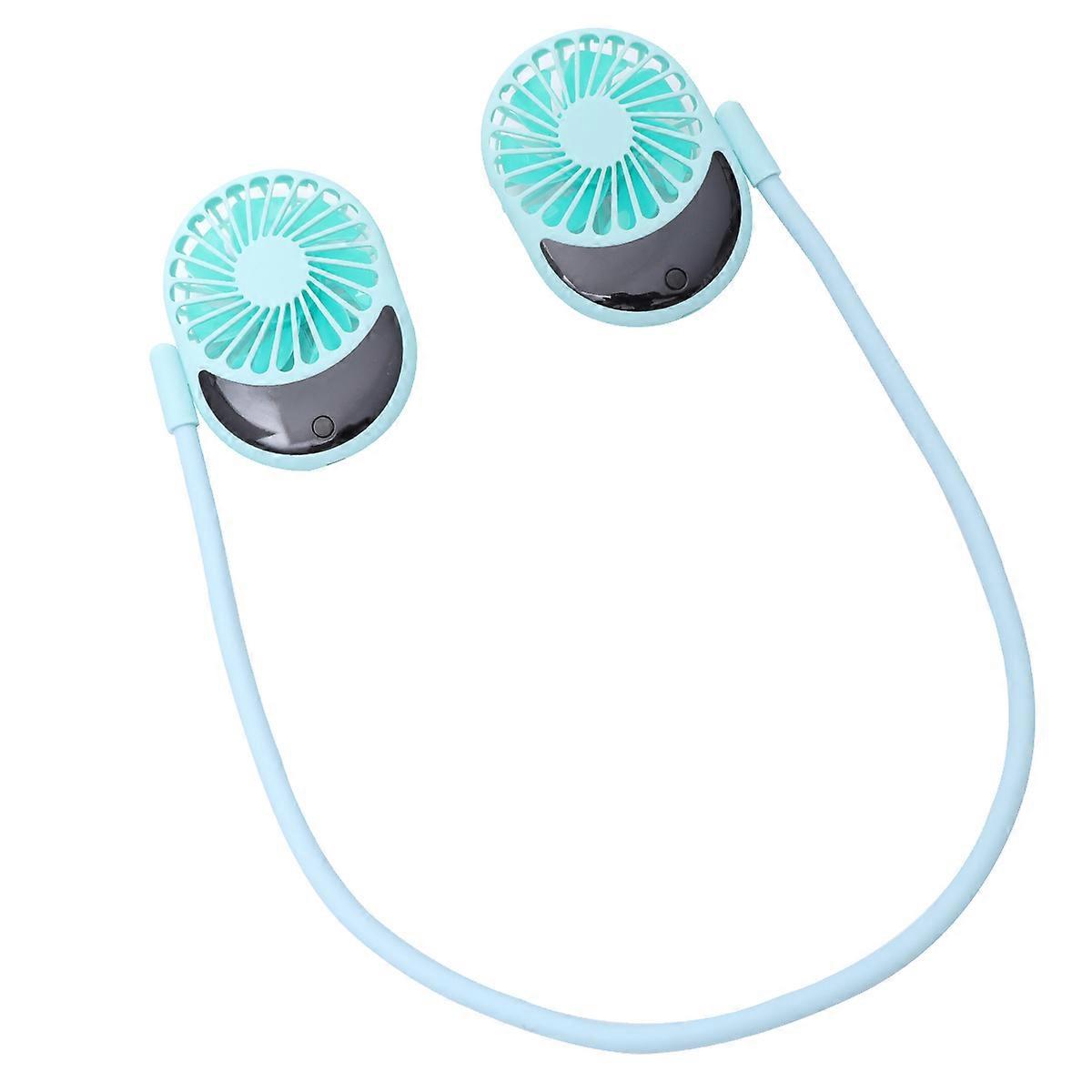 Portable Neck Fan, Mini USB Cooling Fan for Summer Travel Sports, Lightweight Handheld Design with Speed Control and Rotating Function, Green