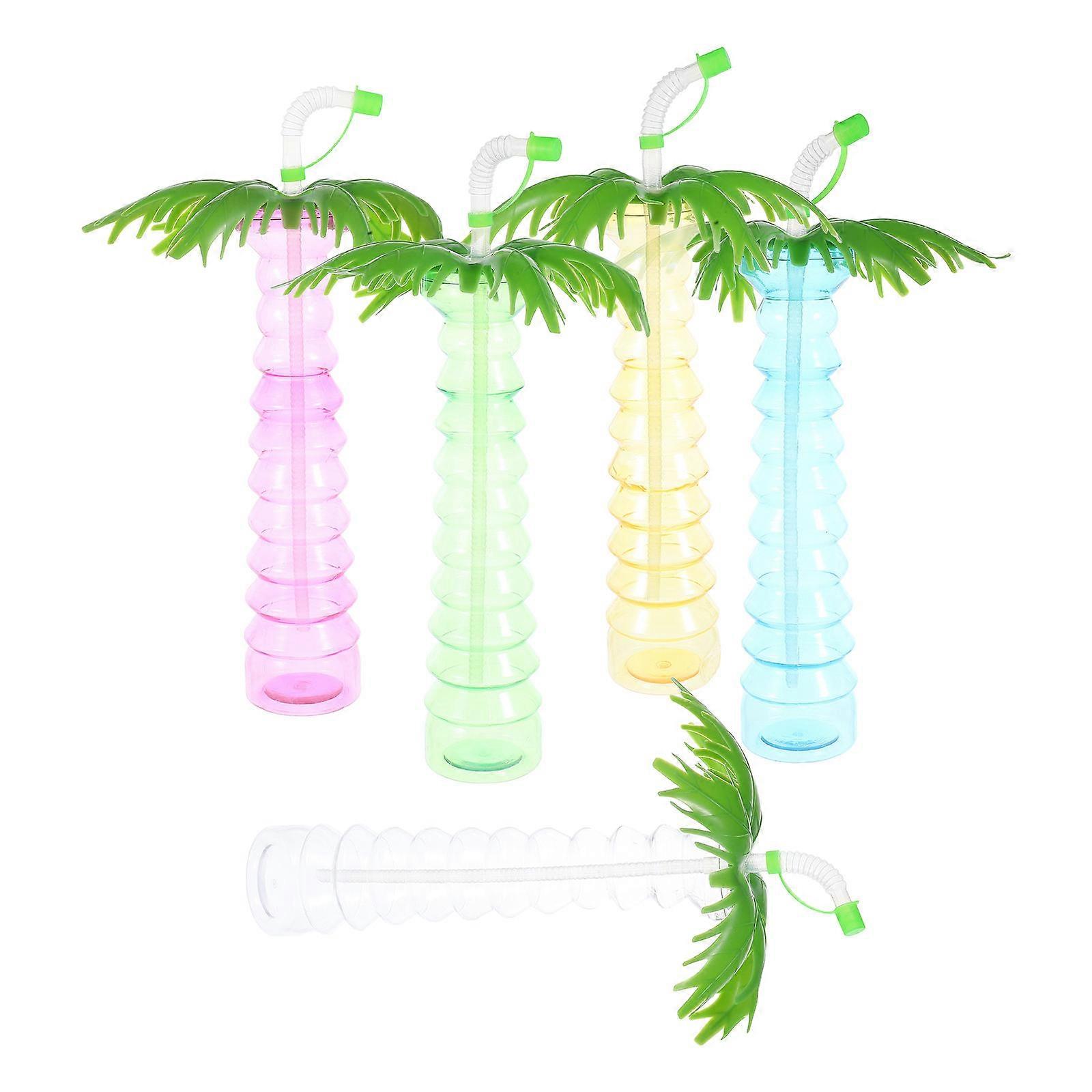 Palm Tree Bottles Coconut Tree Shaped Portable For Hawaii Party 5Pcs